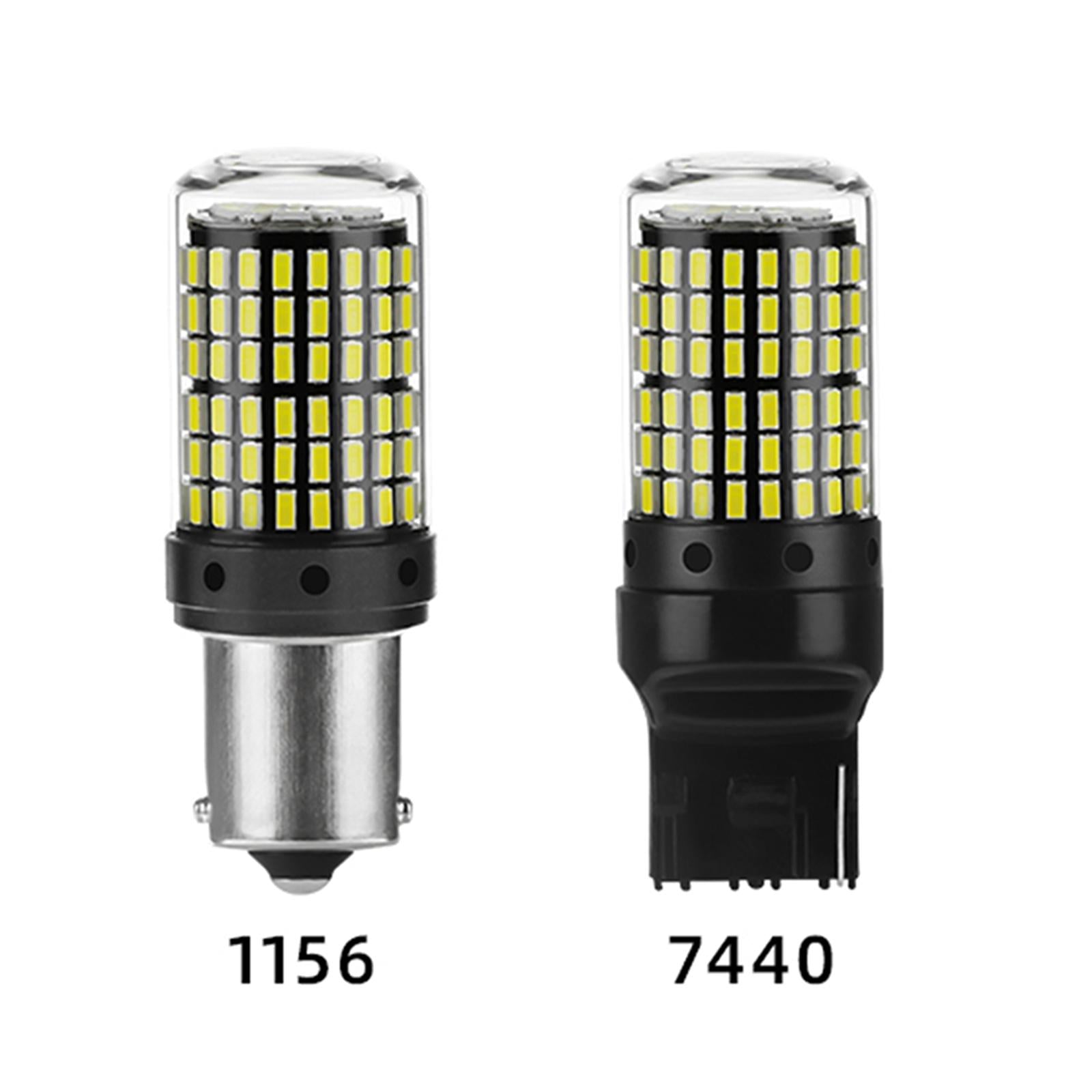 144SMD LED Car Brake Bulb 1200LM 6000K for Tail Light 150 Angle 1156 White