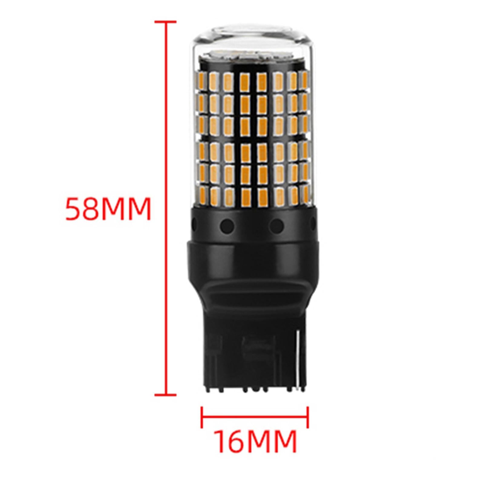 144SMD LED Car Brake Bulb 1200LM 6000K for Tail Light T20 7440 Yellow