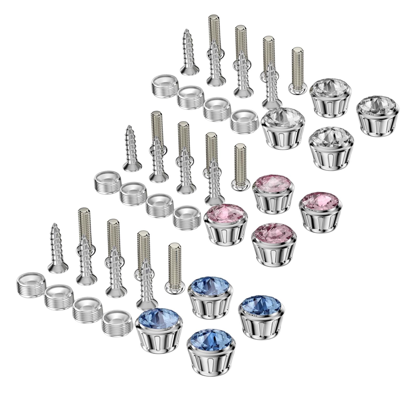 16 Pcs Car Anti Theft License Plate Fixing Screws Bolts for Tag Frames White
