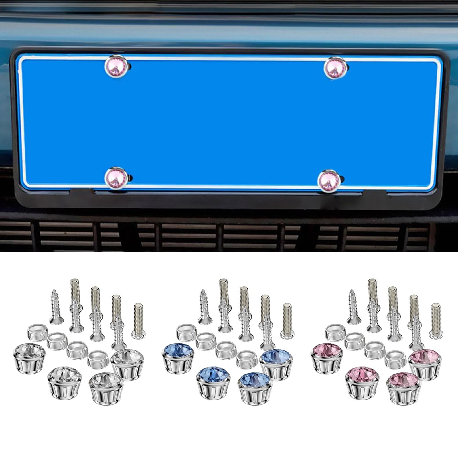 16 Pcs Car Anti Theft License Plate Fixing Screws Bolts for Tag Frames White