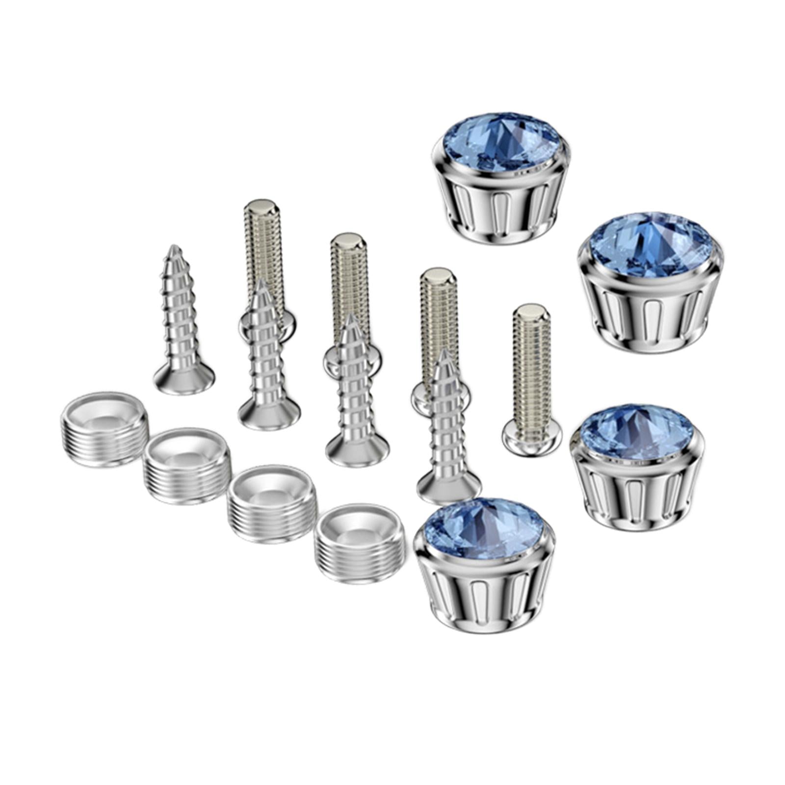 16 Pcs Car Anti Theft License Plate Fixing Screws Bolts for Tag Frames Blue