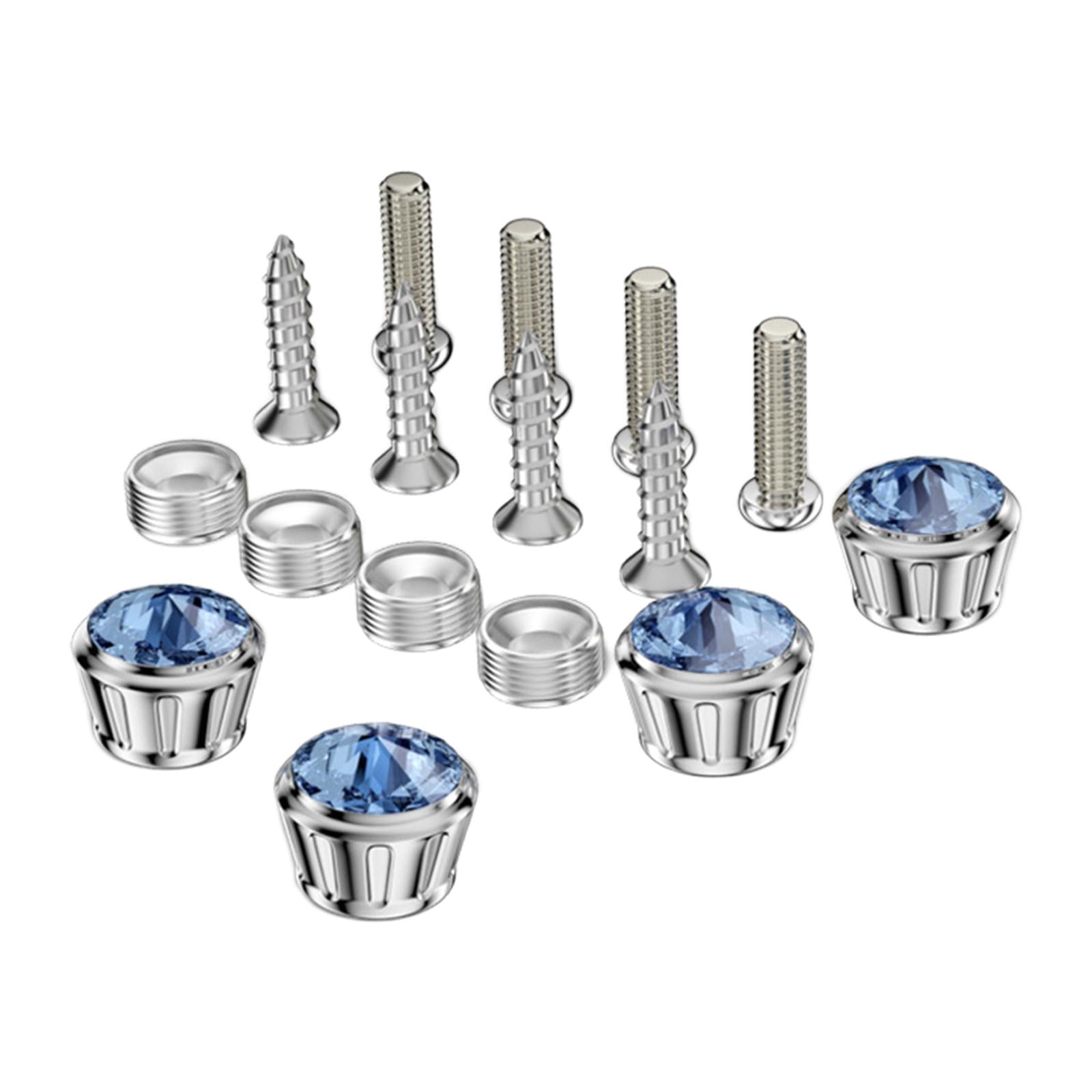 16 Pcs Car Anti Theft License Plate Fixing Screws Bolts for Tag Frames Blue