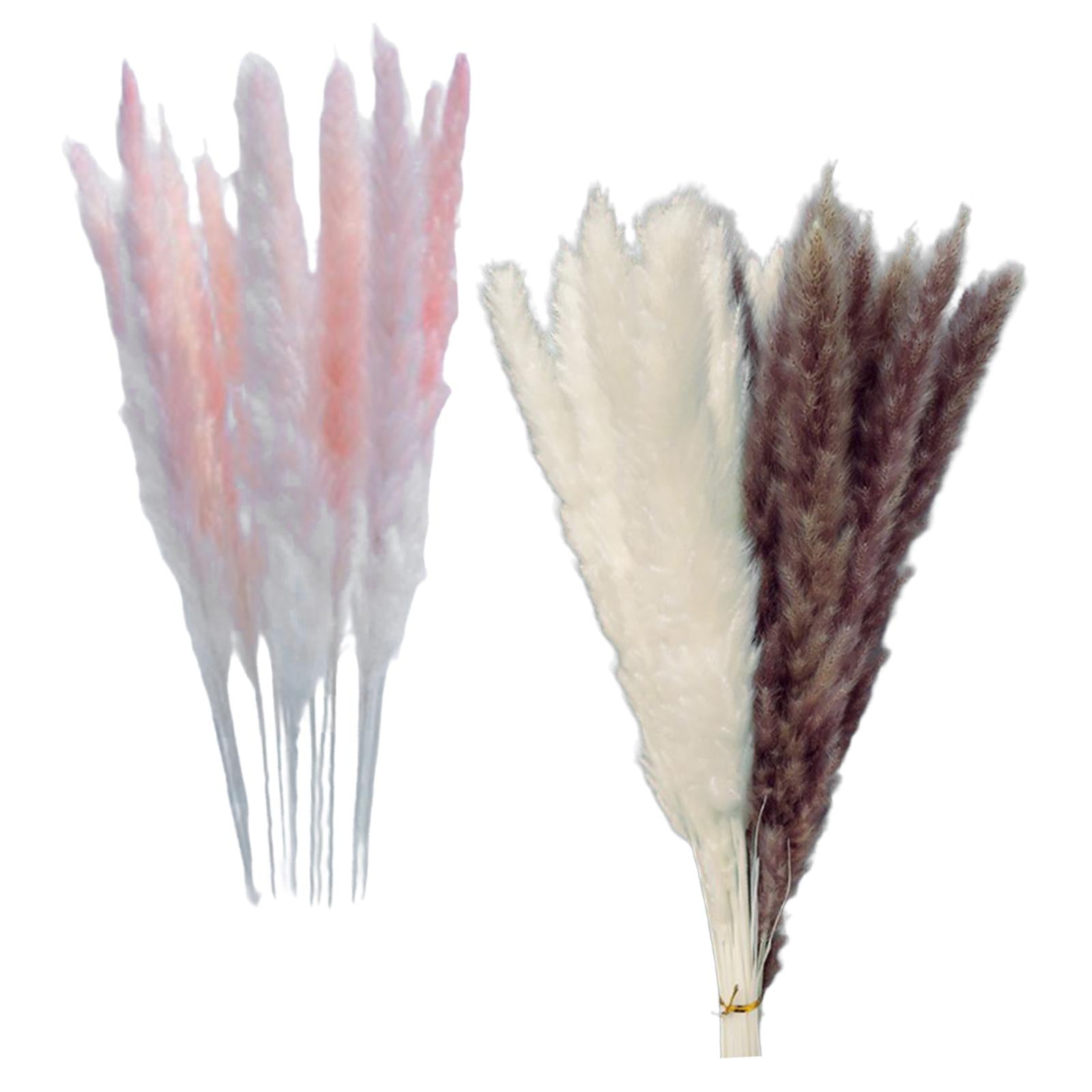 15Pcs 45cm Dried Pampas Grass Flower Arrangement Reed Plumes Flower Pink