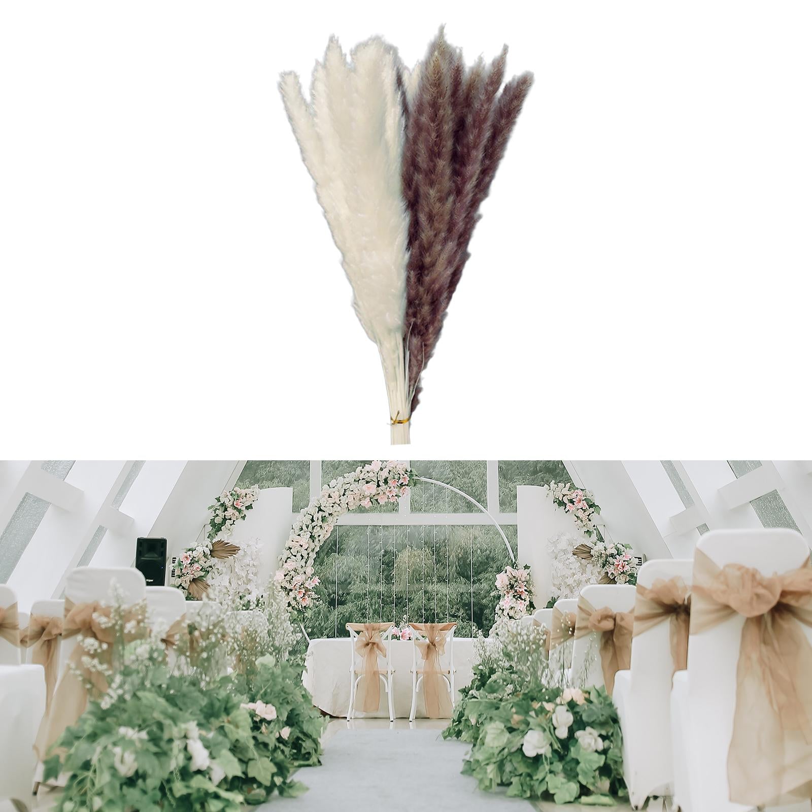 15Pcs 45cm Dried Pampas Grass Flower Arrangement Reed Plumes Flower 2 Colors