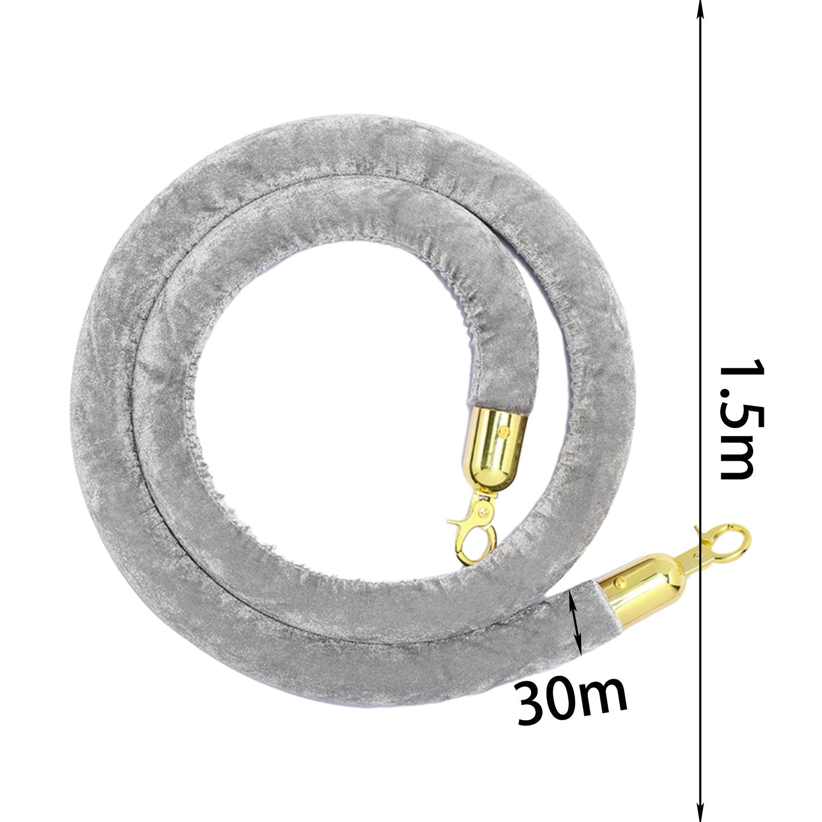1Pcs Rope Velvet 1.5M Crowd Control for Exhibition Celebration Gray