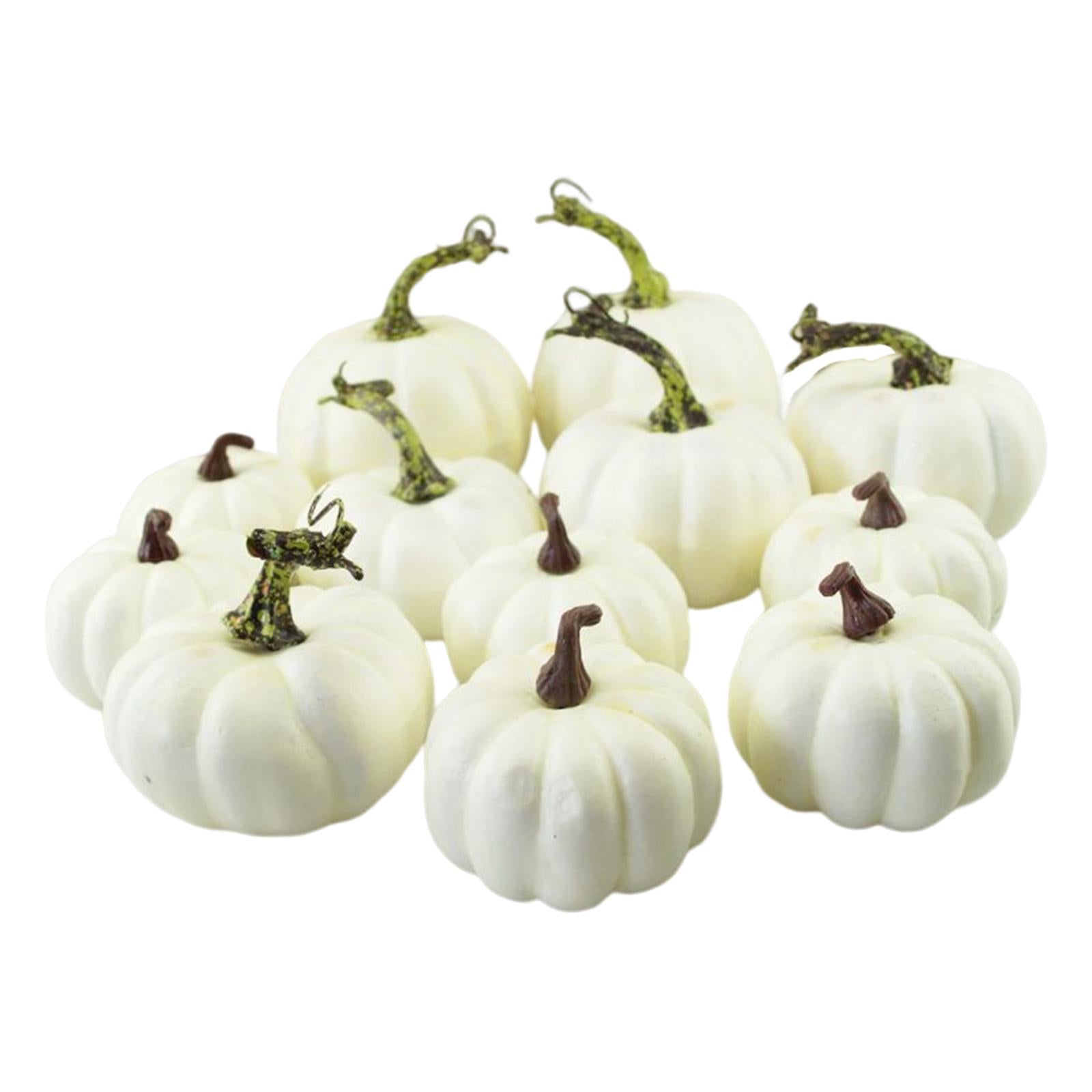12x White Artificial Pumpkins Fall Crafts for Halloween Home