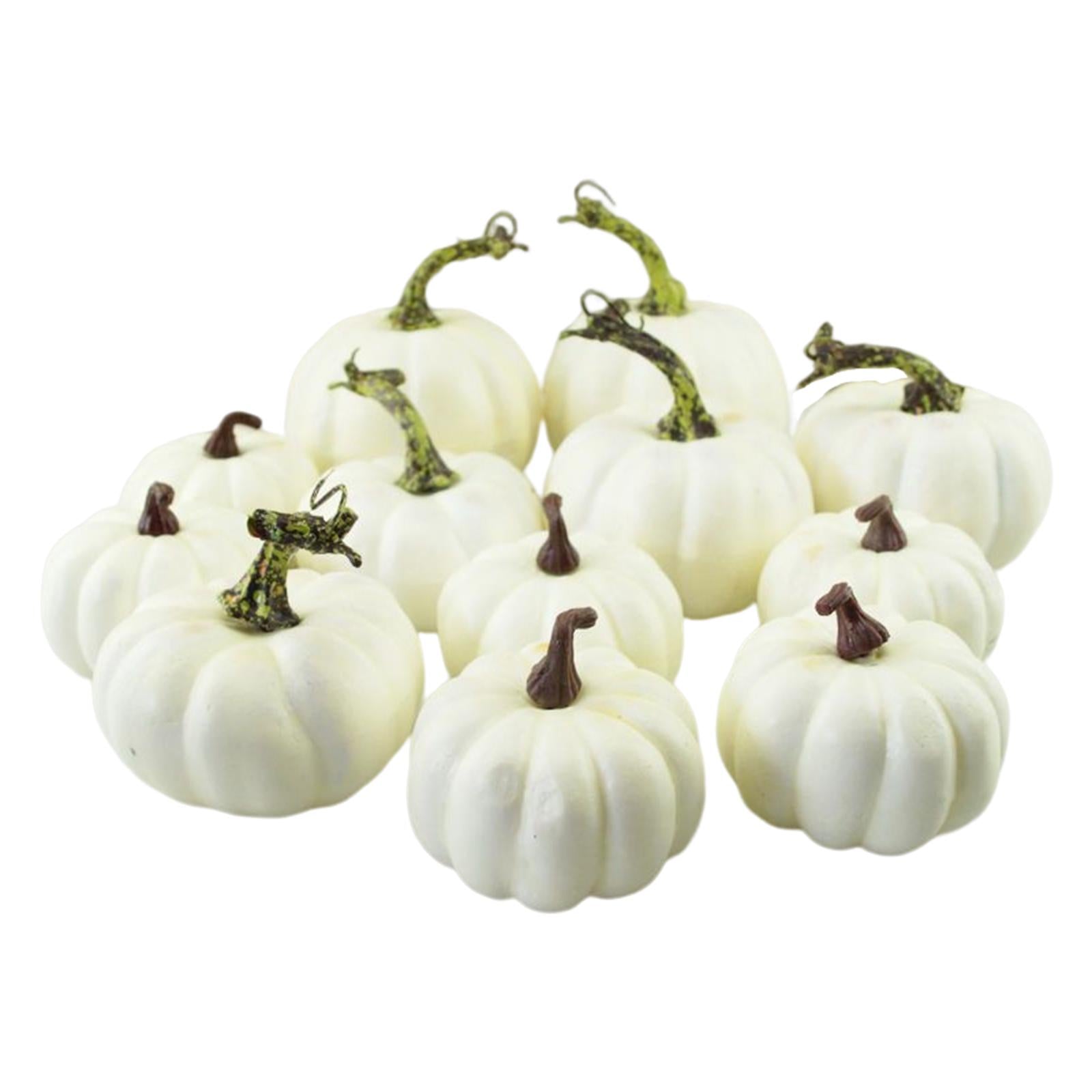12x White Artificial Pumpkins Fall Crafts for Halloween Home