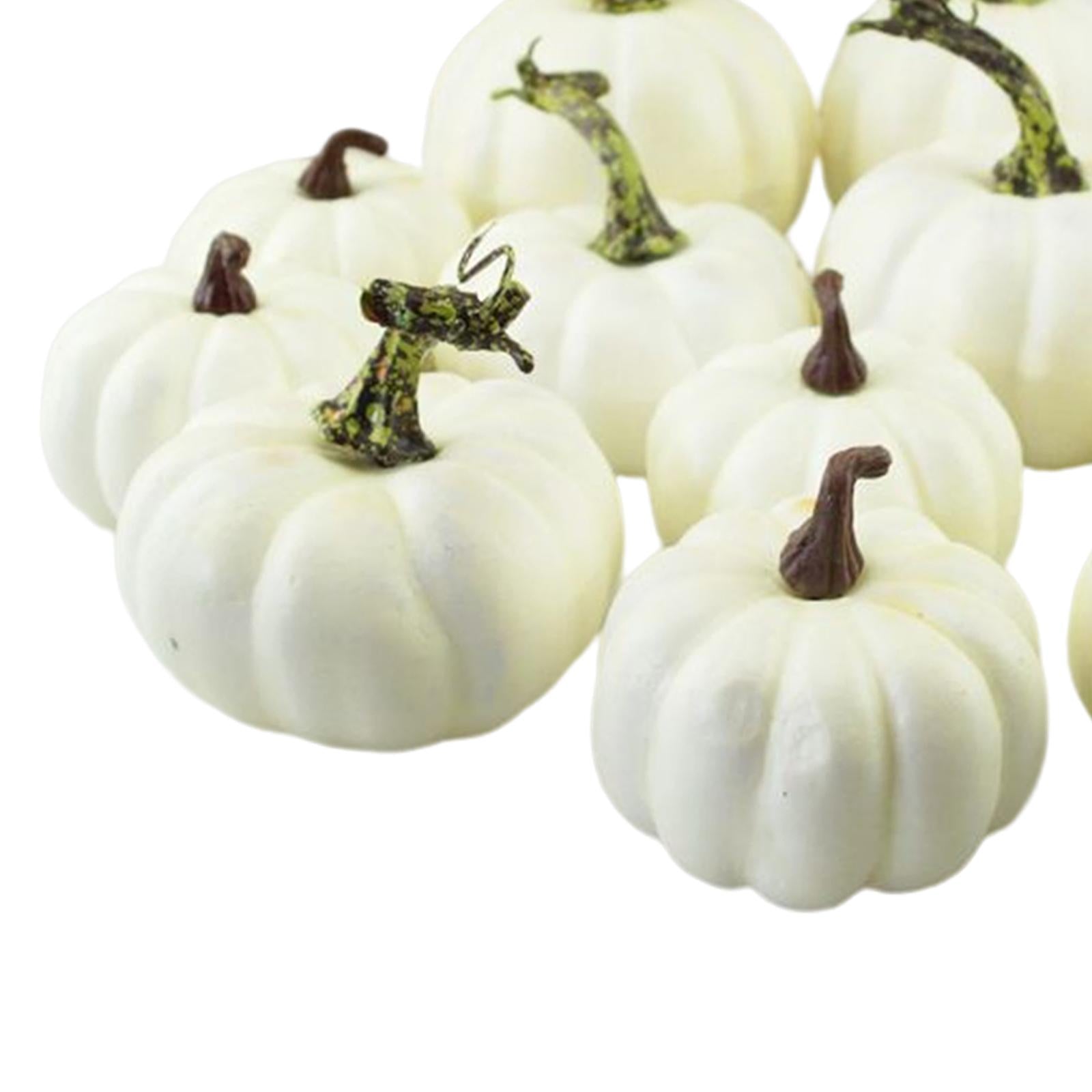 12x White Artificial Pumpkins Fall Crafts for Halloween Home