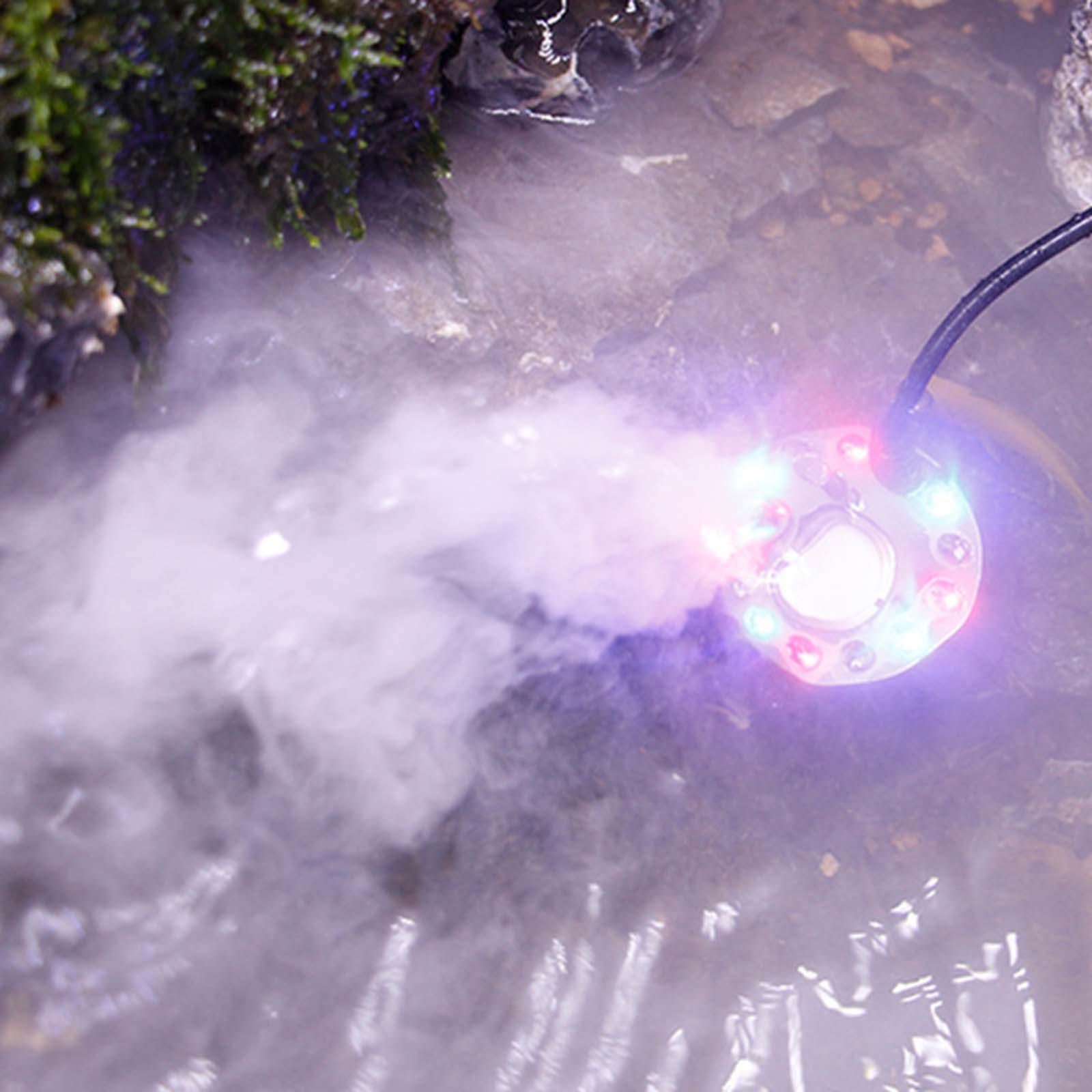 20mm Mist Maker 12 LED Pond Fog Machine for Halloween Garden Home