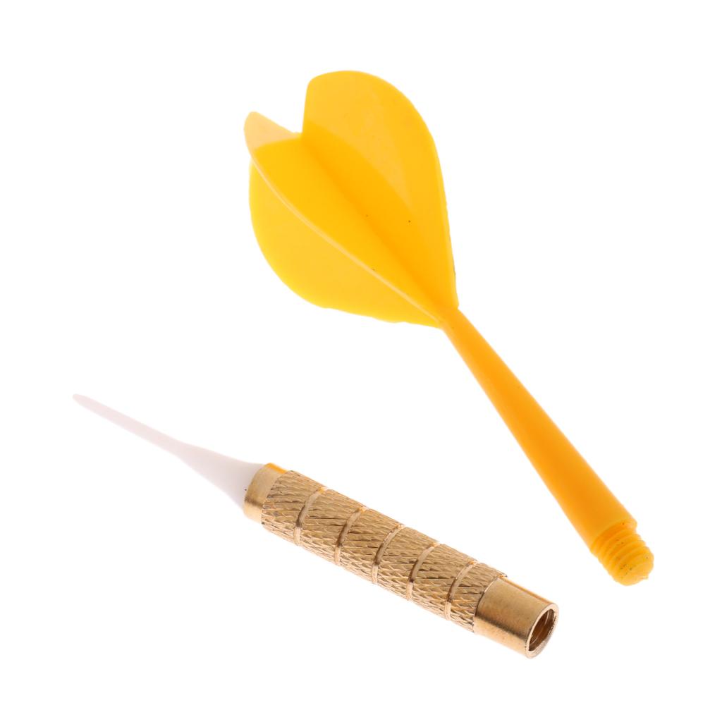 14g Plastic Metal Barrels Safety Soft Tip Dart for Home Game Room Bar Yellow