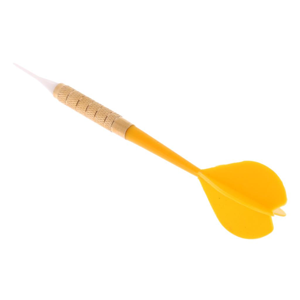 14g Plastic Metal Barrels Safety Soft Tip Dart for Home Game Room Bar Yellow