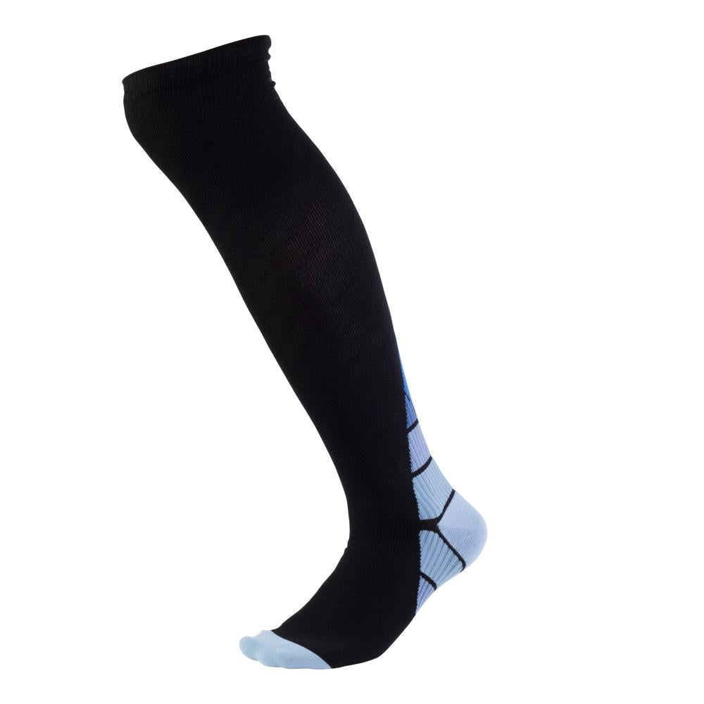 1 Pair Compression Socks for Running Cycling Travel Flight S and M, Blue