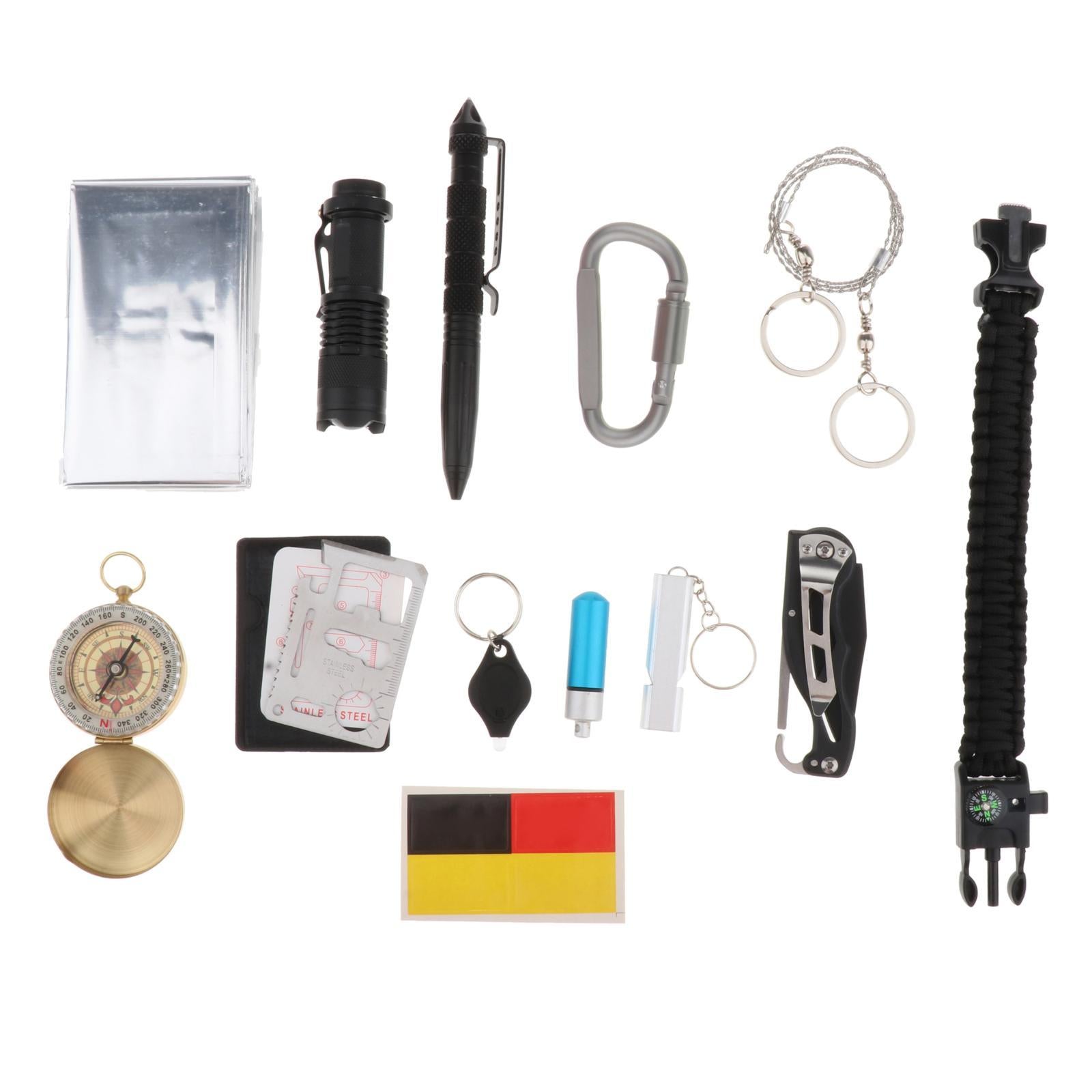 13Pc Outdoor Emergency Survival Gear Kit Hunting Hiking Camping Military SOS