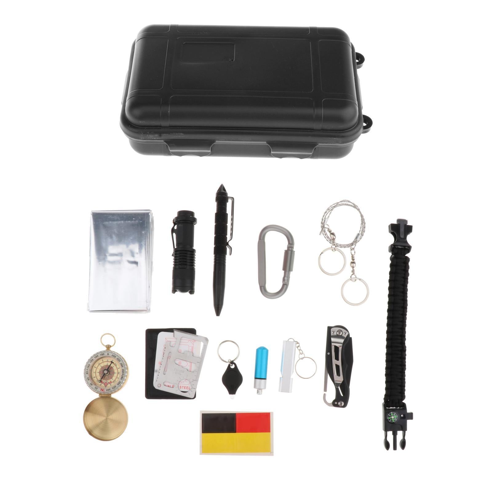 13Pc Outdoor Emergency Survival Gear Kit Hunting Hiking Camping Military SOS