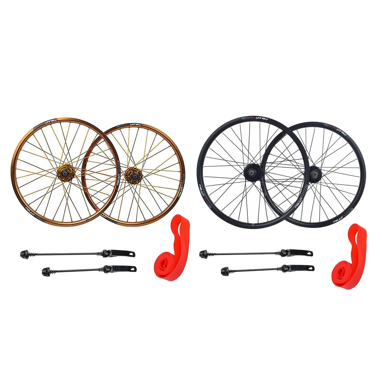 20 inch 1.25-2.215 Folding Bike Wheel Bicycle Wheelset Schrader Valve Black