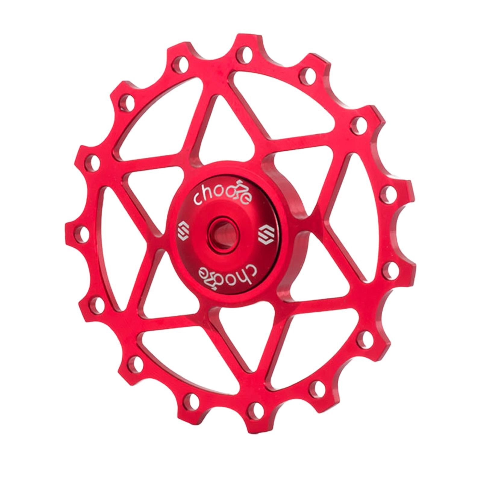 13/15T Ceramic Bearing Jockey Pulley Wheel Bike Rear Derailleur Red 15T