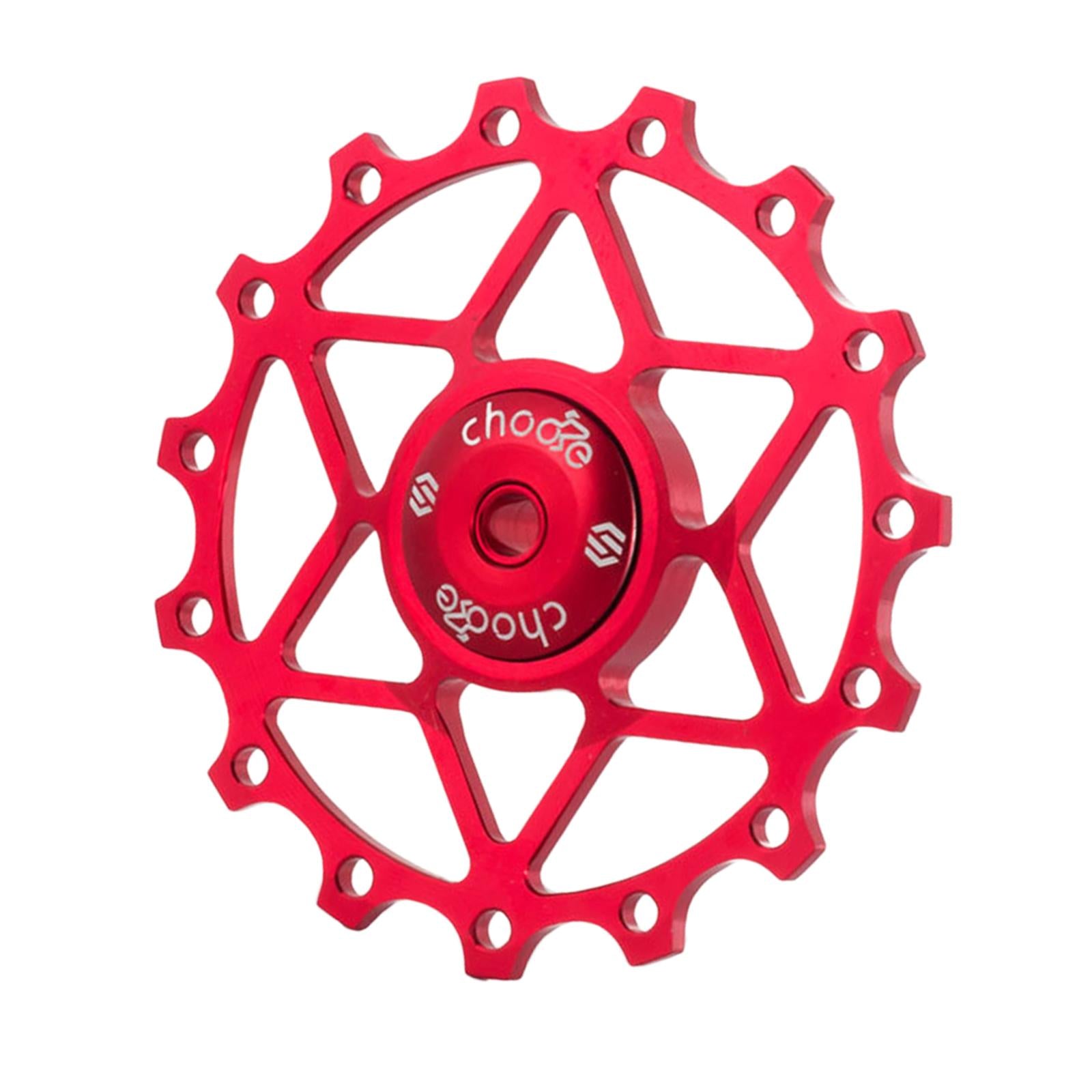 13/15T Ceramic Bearing Jockey Pulley Wheel Bike Rear Derailleur Red 15T