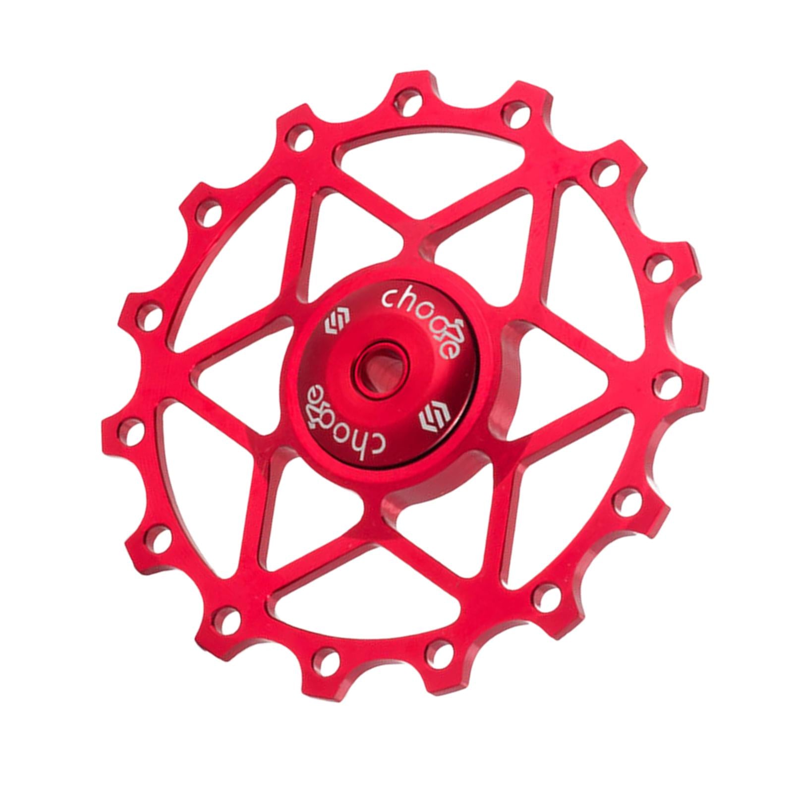 13/15T Ceramic Bearing Jockey Pulley Wheel Bike Rear Derailleur Red 15T