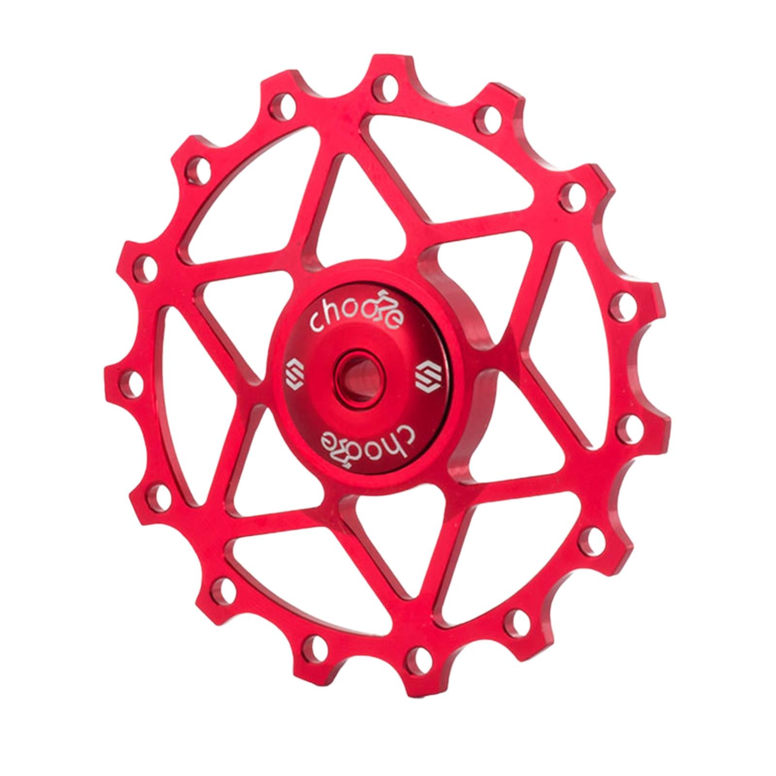 13/15T Ceramic Bearing Jockey Pulley Wheel Bike Rear Derailleur Red 15T