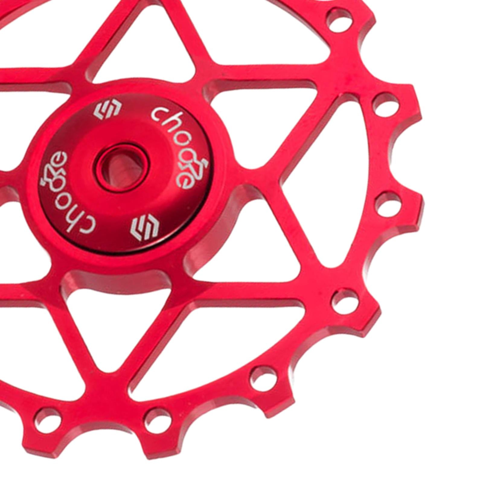 13/15T Ceramic Bearing Jockey Pulley Wheel Bike Rear Derailleur Red 15T