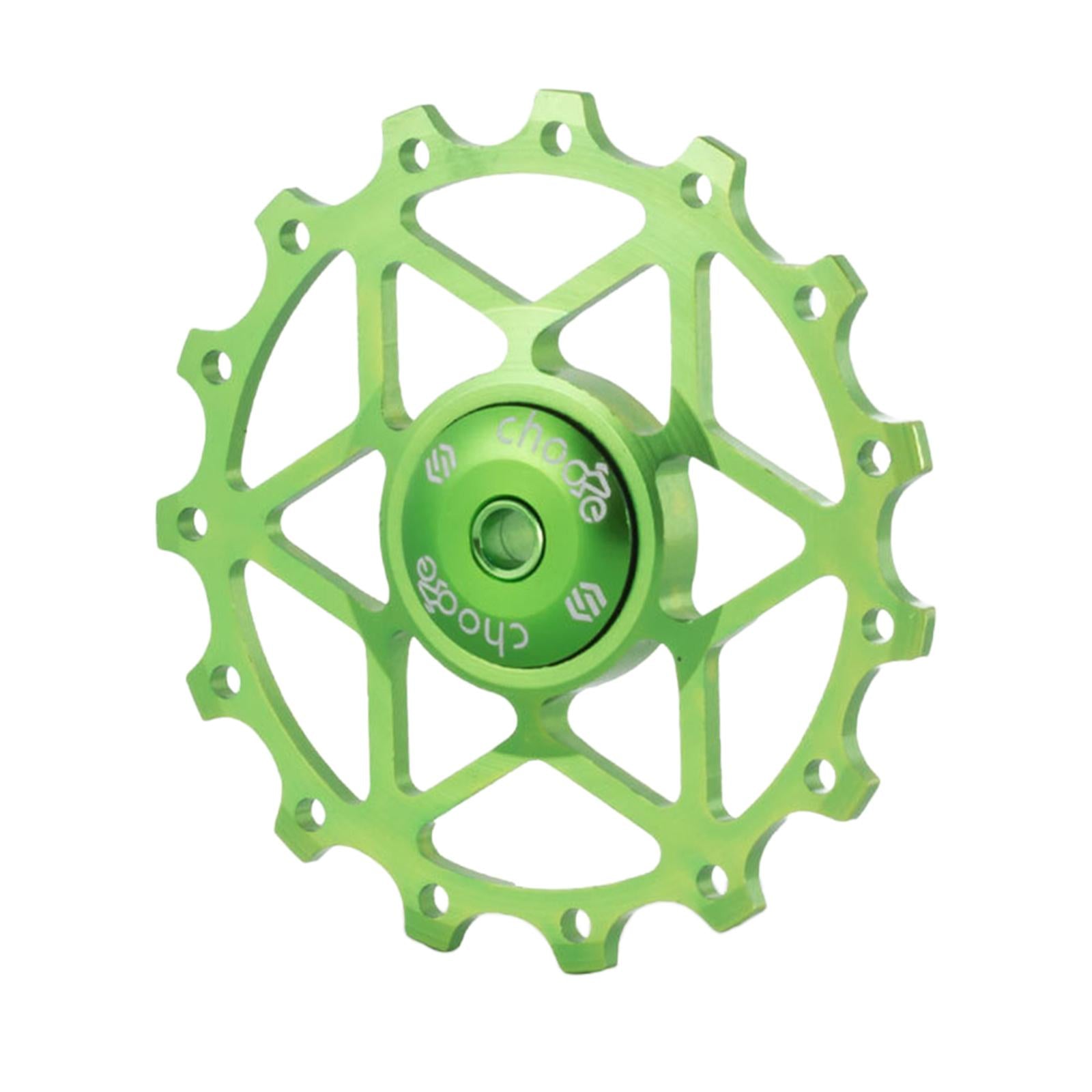 13/15T Ceramic Bearing Jockey Pulley Wheel Bike Rear Derailleur Green 15T