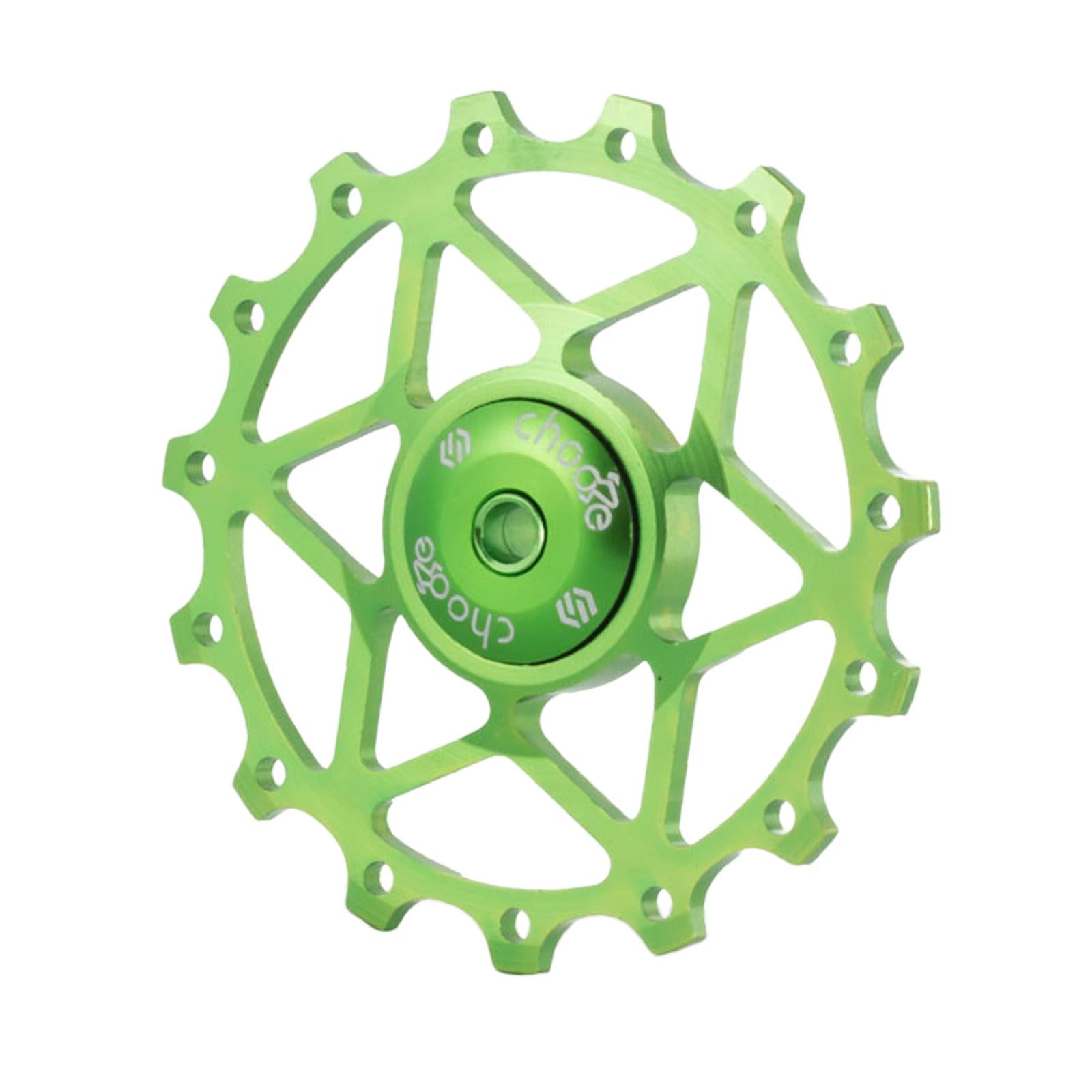 13/15T Ceramic Bearing Jockey Pulley Wheel Bike Rear Derailleur Green 15T
