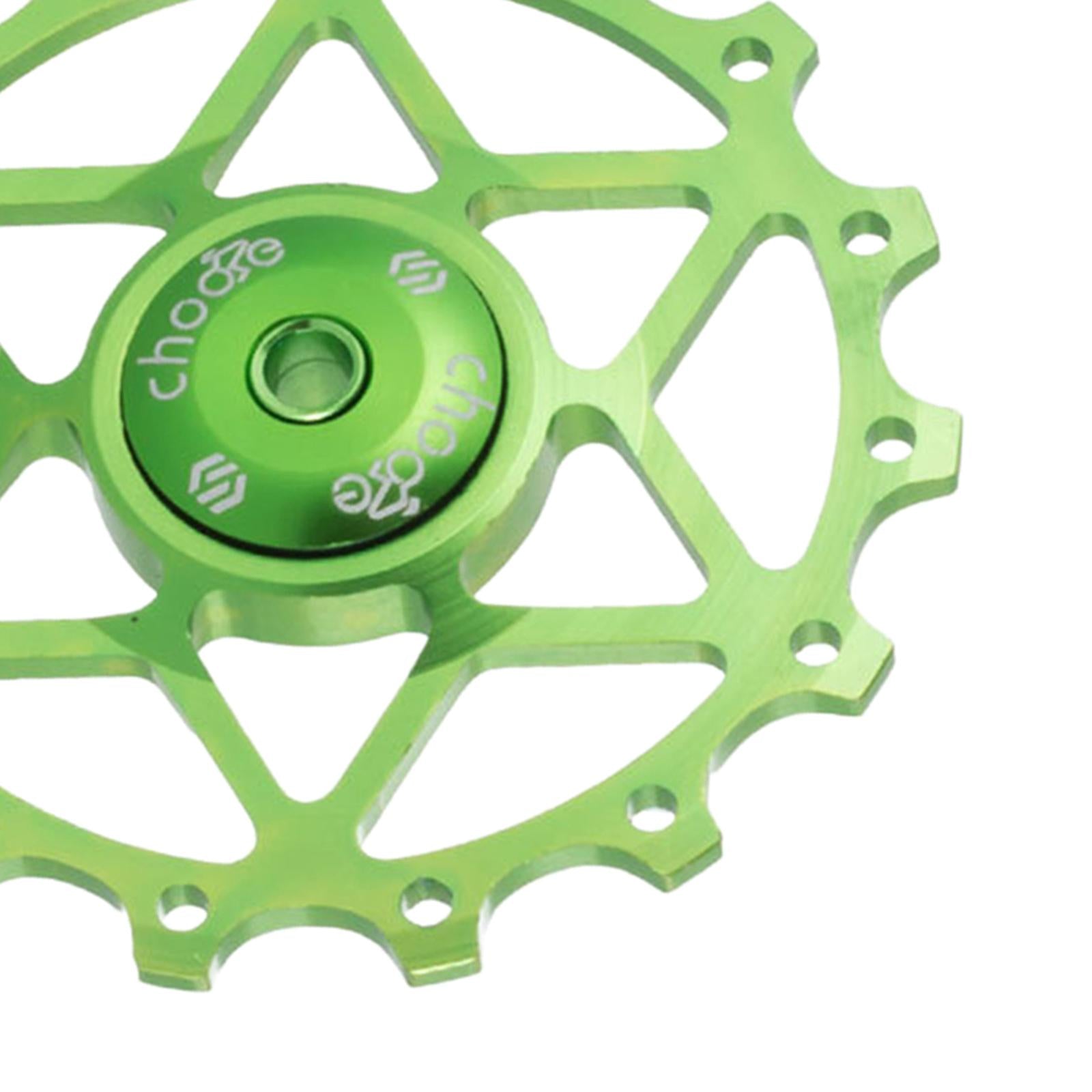 13/15T Ceramic Bearing Jockey Pulley Wheel Bike Rear Derailleur Green 15T