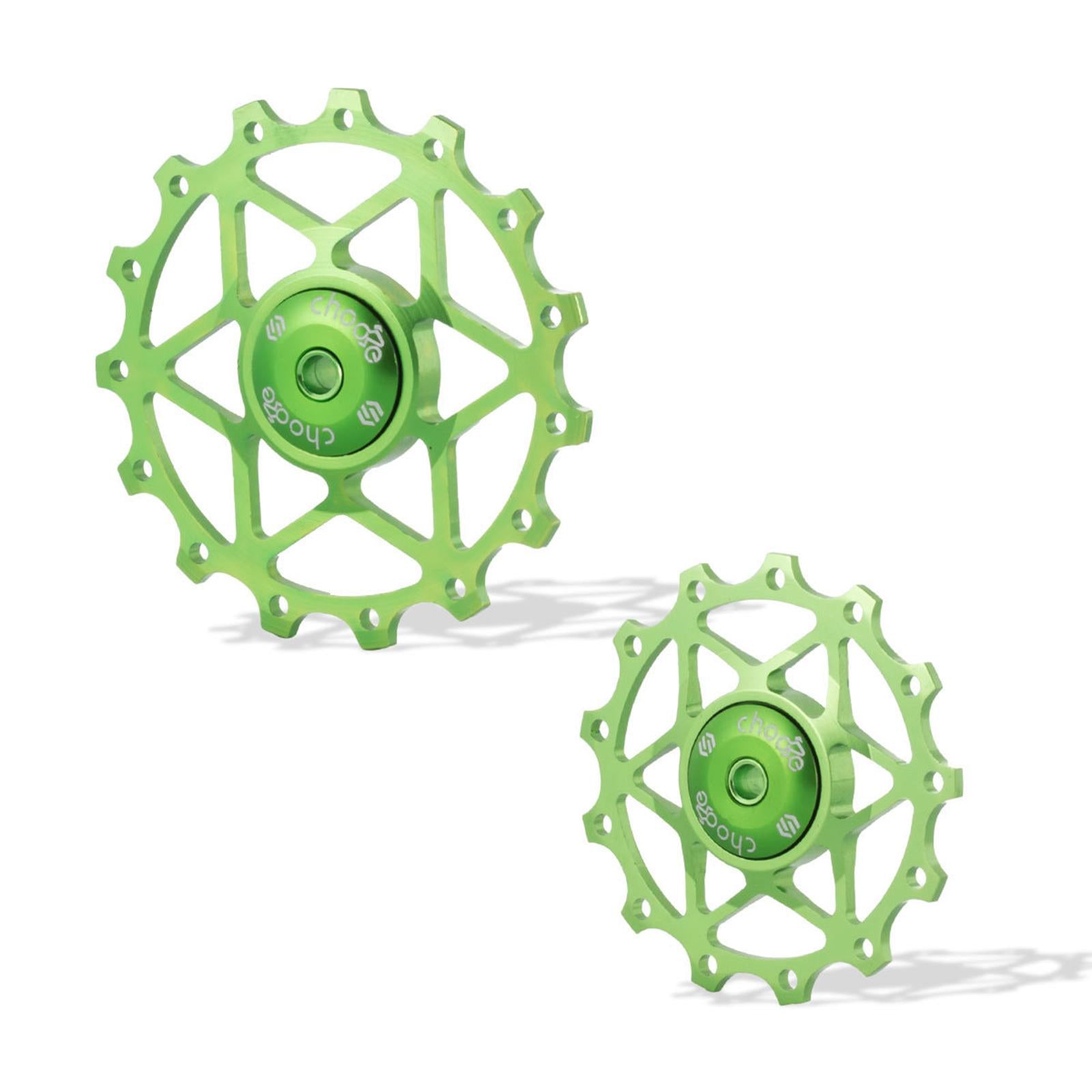 13/15T Ceramic Bearing Jockey Pulley Wheel Bike Rear Derailleur Green 15T