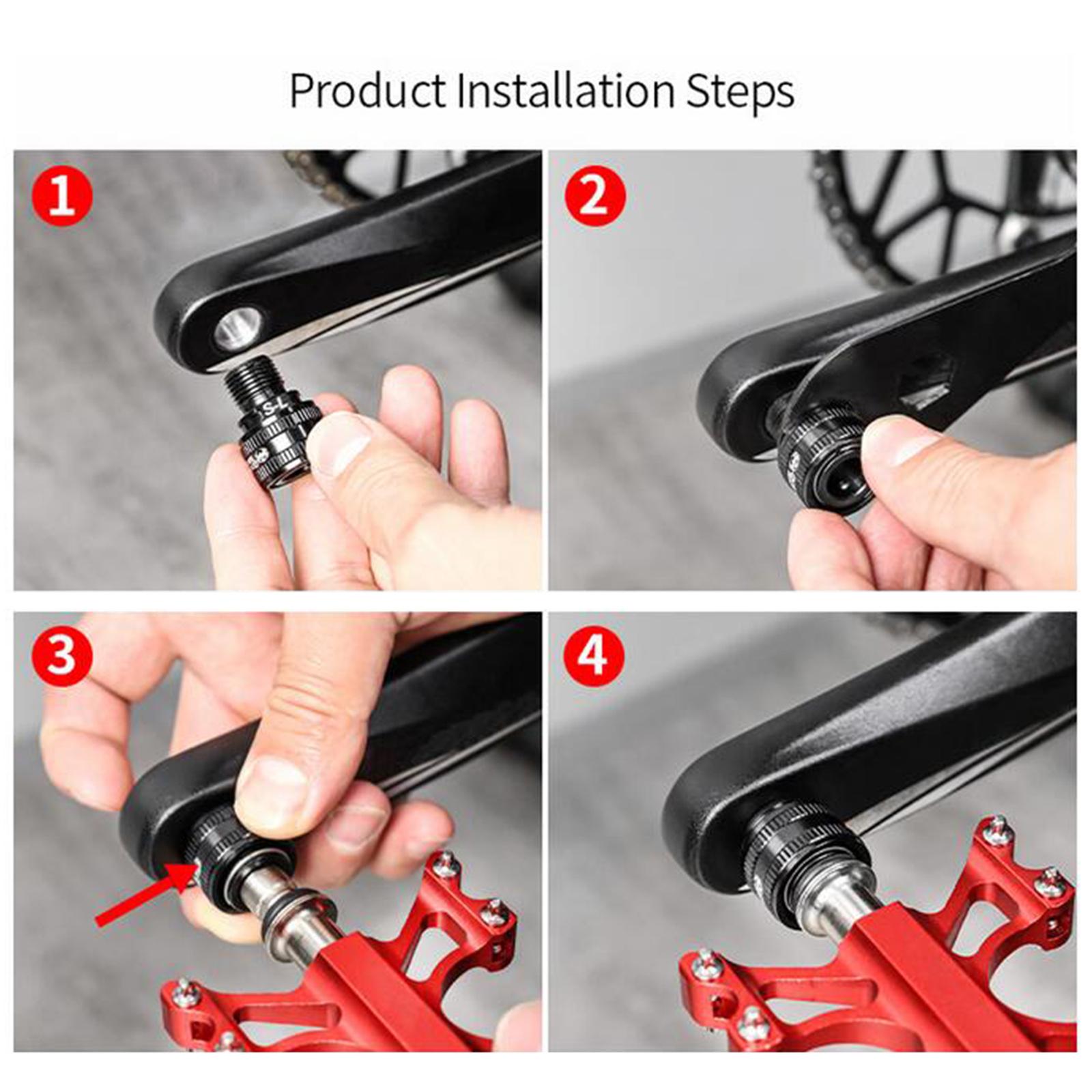 1 Pair Bike Pedal Extender Pedal Spacers 9/16inch Road MTB Bicycle Gold