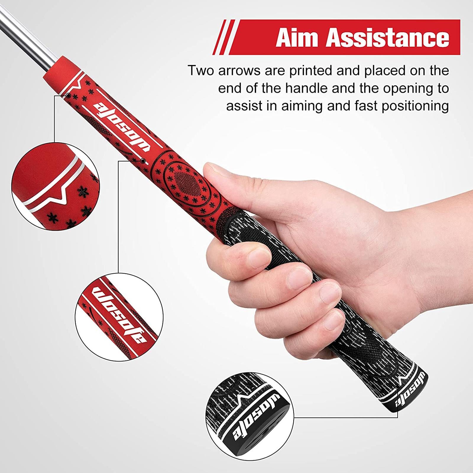 13Pcs Golf Grips Irons Wood Grip Non Slip Shock Absorption Training Aids Red Standard