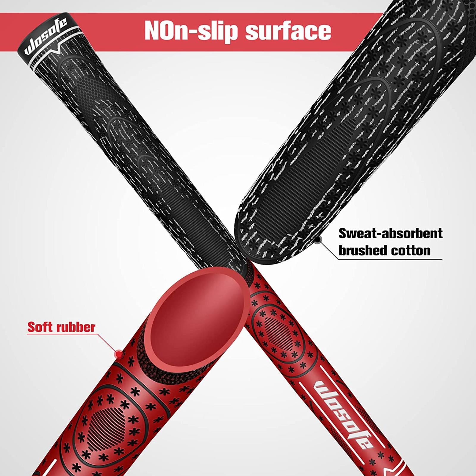 13Pcs Golf Grips Irons Wood Grip Non Slip Shock Absorption Training Aids Red Standard