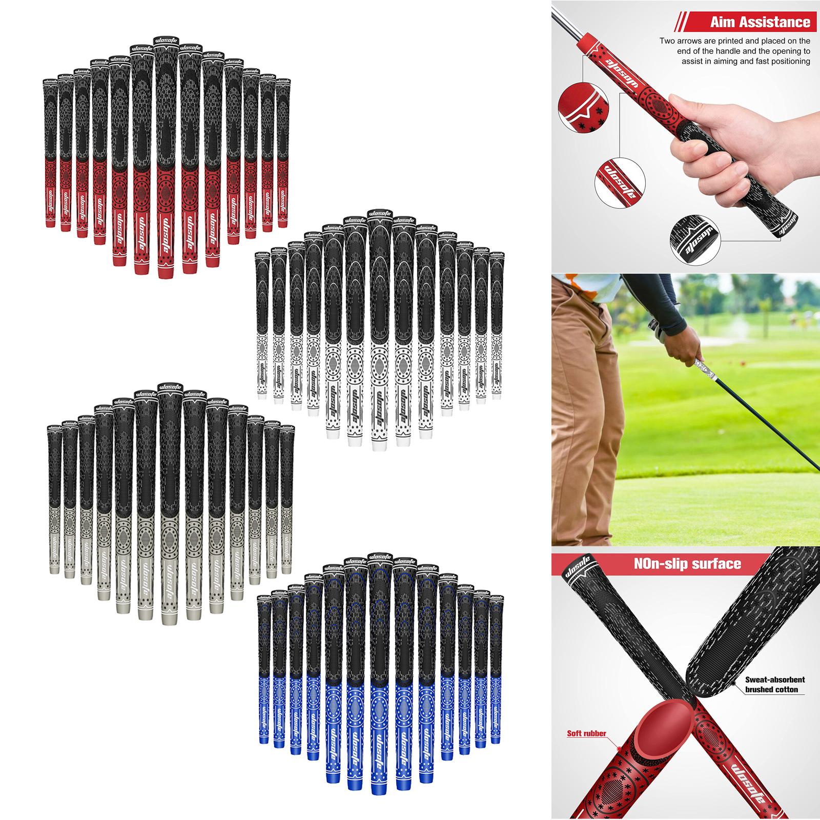 13Pcs Golf Grips Irons Wood Grip Non Slip Shock Absorption Training Aids Red Standard