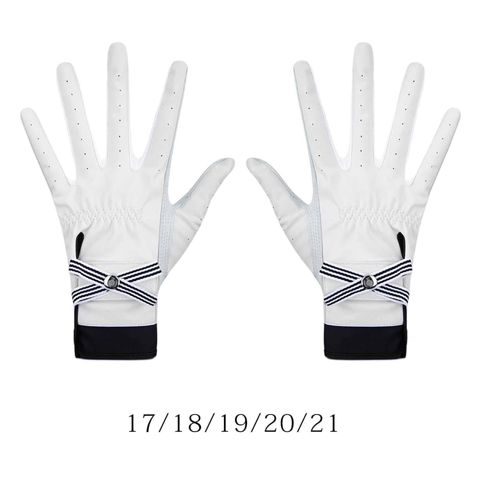 1 Pair Women Golf Gloves Bowknot Anti-Slip Ladies Gloves for Golfer 17 yards