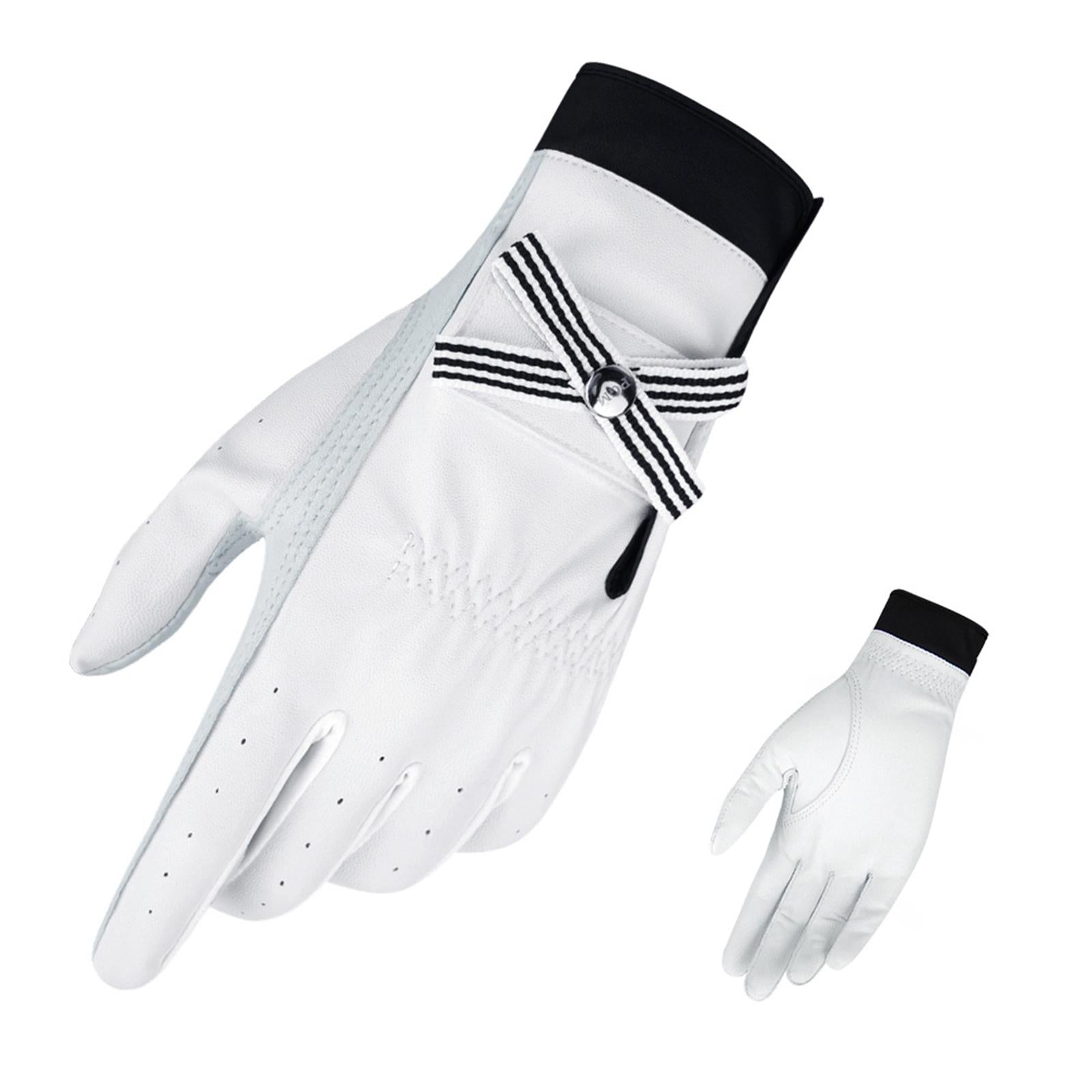 1 Pair Women Golf Gloves Bowknot Anti-Slip Ladies Gloves for Golfer 20 yards