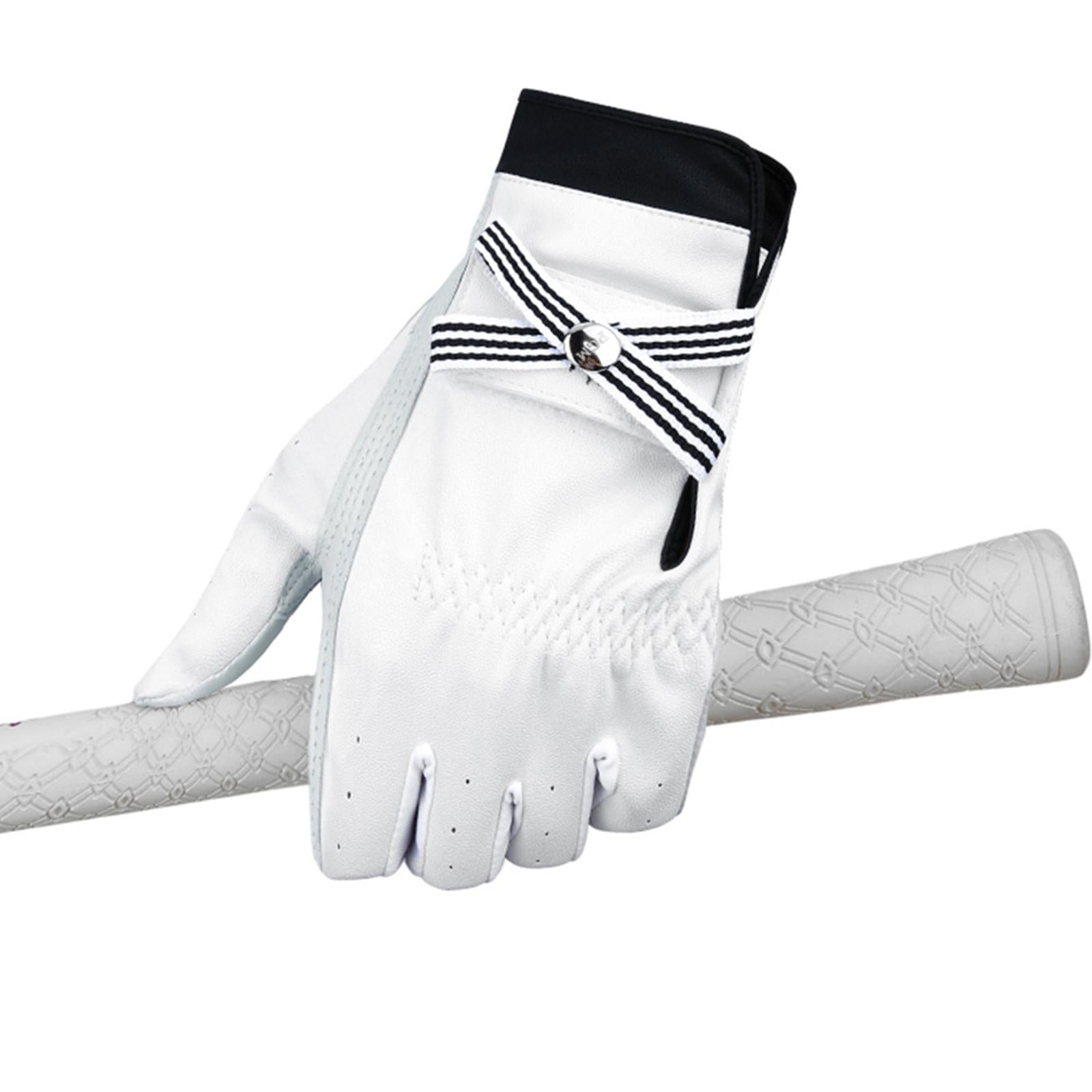 1 Pair Women Golf Gloves Bowknot Anti-Slip Ladies Gloves for Golfer 20 yards