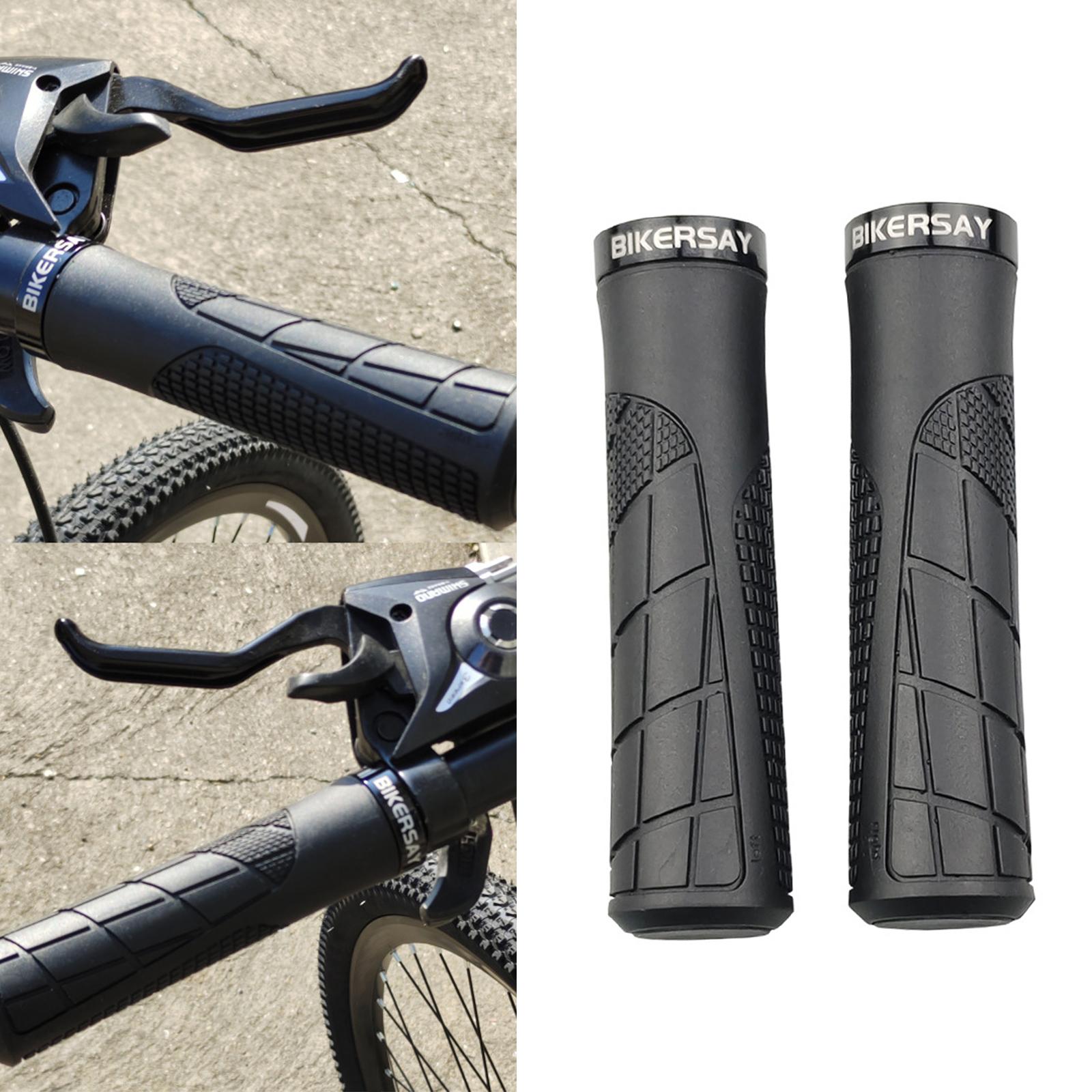 1 Pair Durable Bike Handlebar Grips Anti Slip MTB Cycling Handle Black