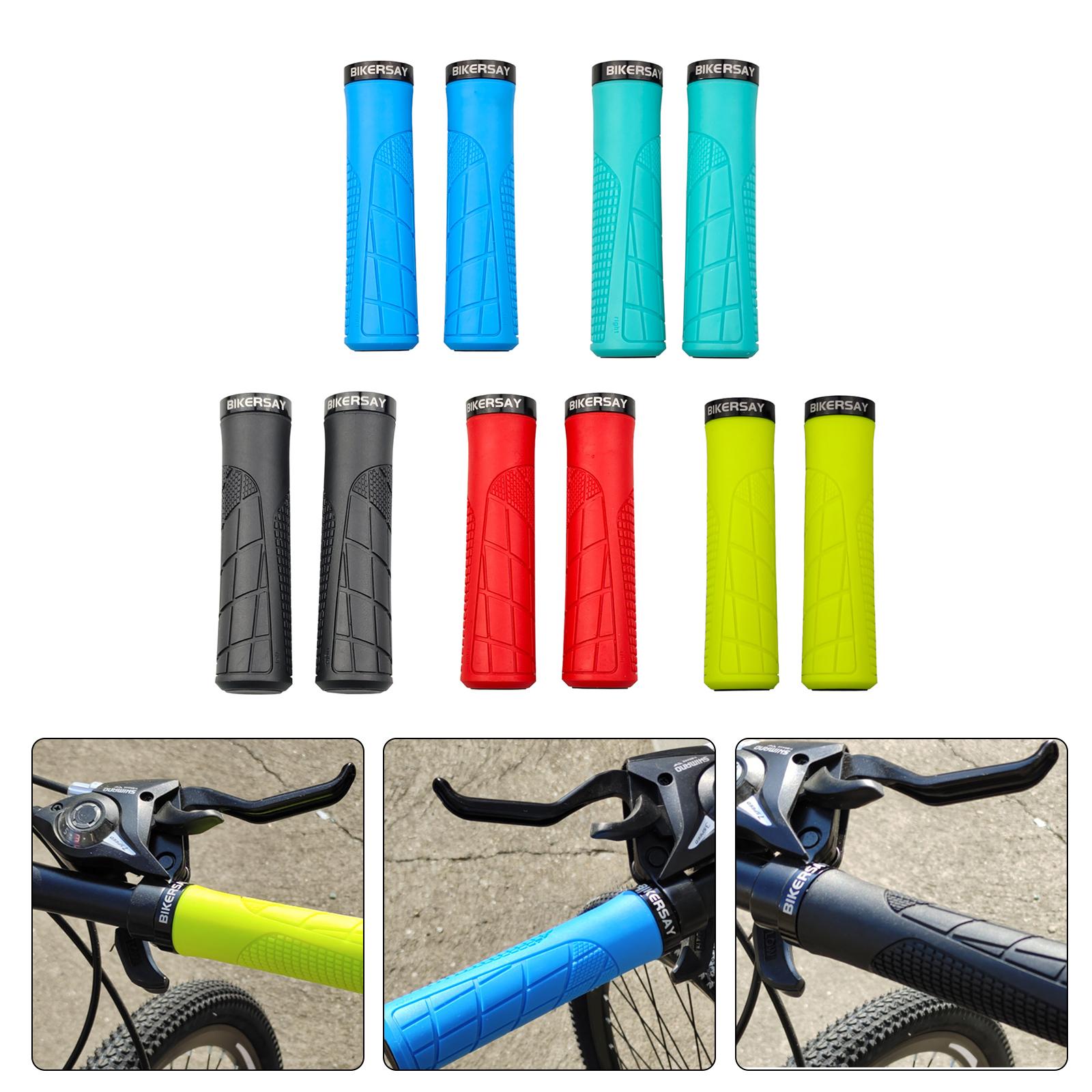 1 Pair Durable Bike Handlebar Grips Anti Slip MTB Cycling Handle Black