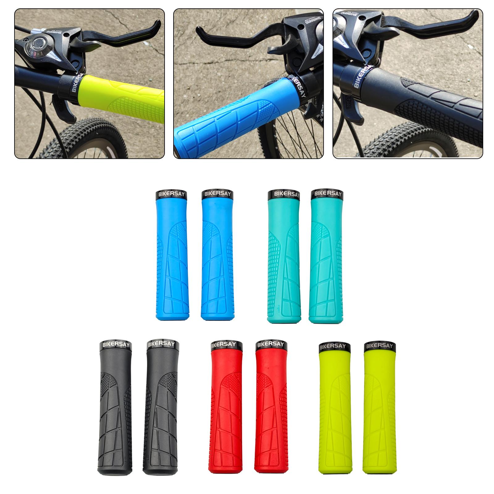 1 Pair Durable Bike Handlebar Grips Anti Slip MTB Cycling Handle Black