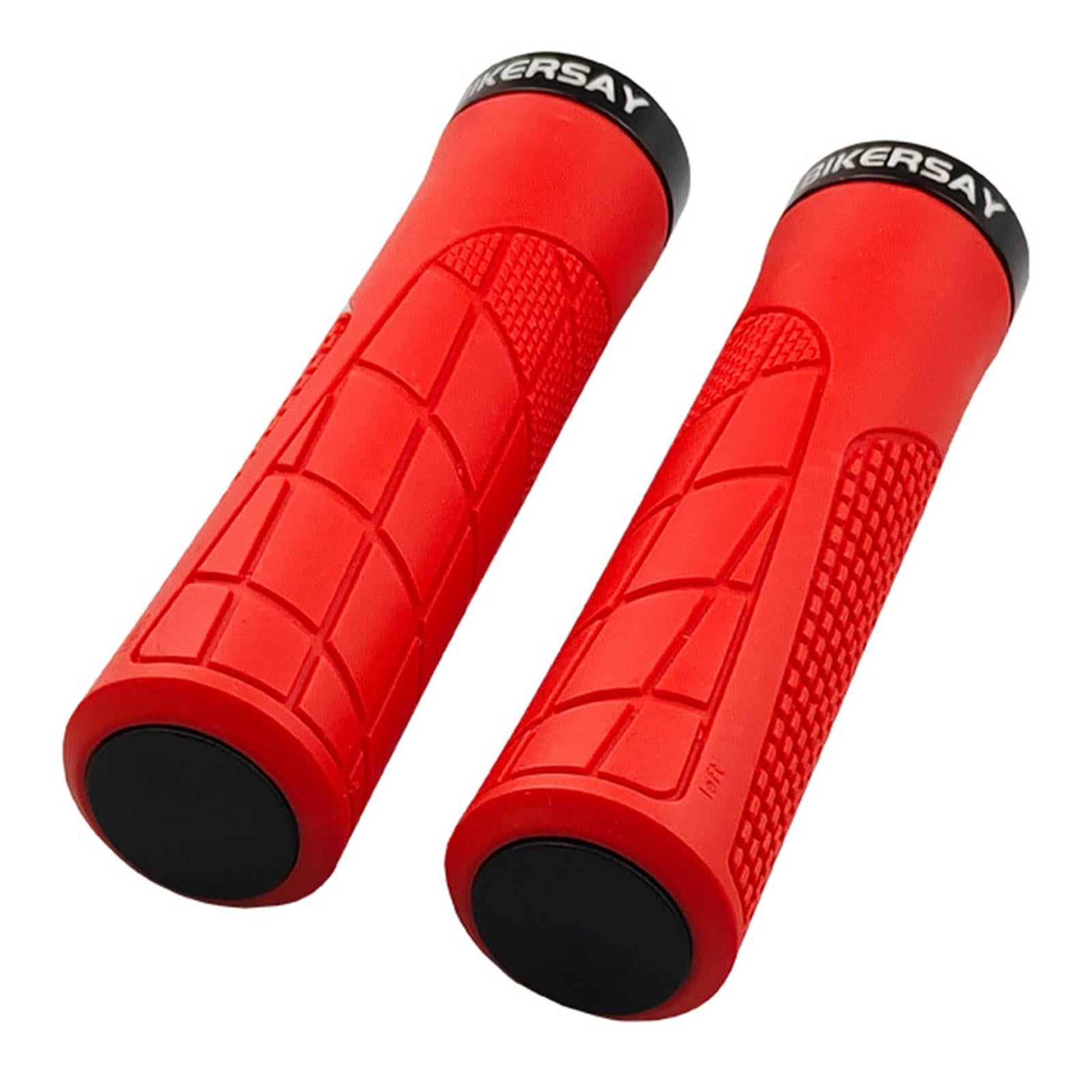 1 Pair Durable Bike Handlebar Grips Anti Slip MTB Cycling Handle Red