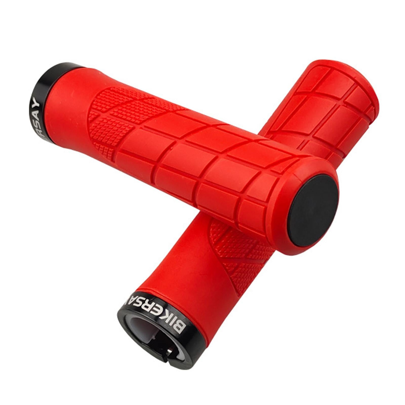 1 Pair Durable Bike Handlebar Grips Anti Slip MTB Cycling Handle Red