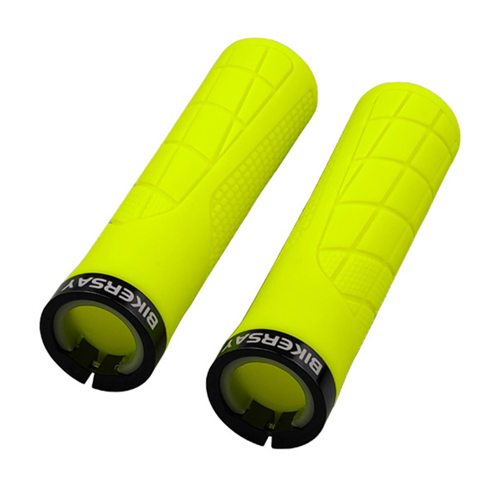 1 Pair Durable Bike Handlebar Grips Anti Slip MTB Cycling Handle Yellow