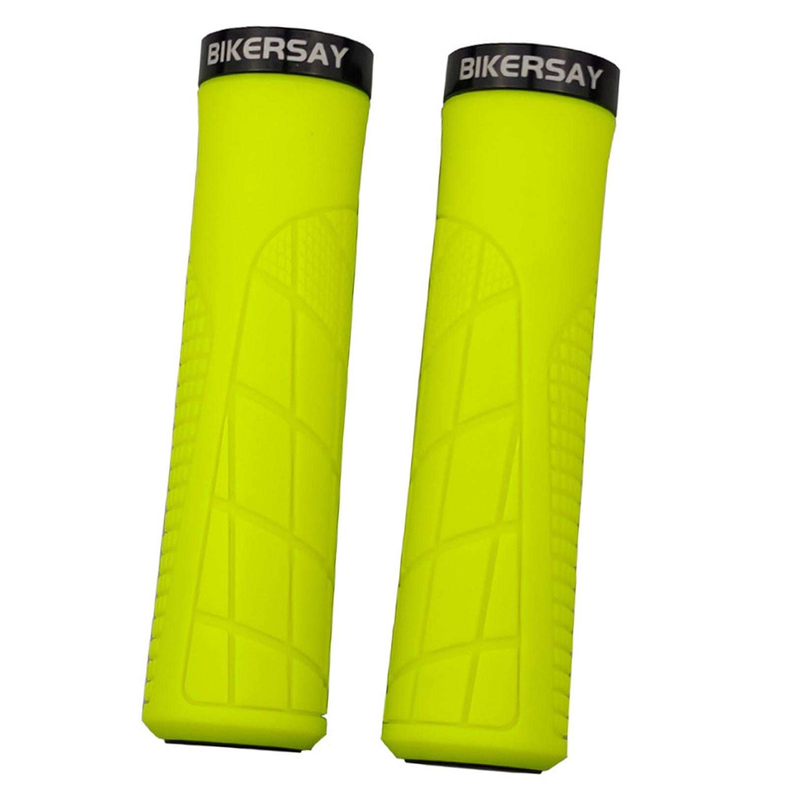 1 Pair Durable Bike Handlebar Grips Anti Slip MTB Cycling Handle Yellow