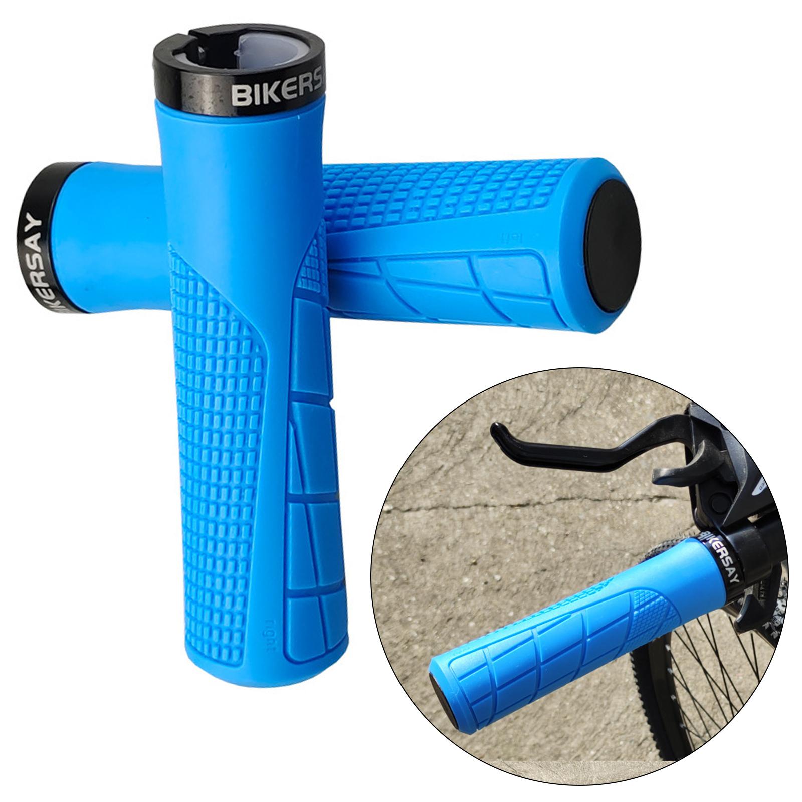 1 Pair Durable Bike Handlebar Grips Anti Slip MTB Cycling Handle Light blue