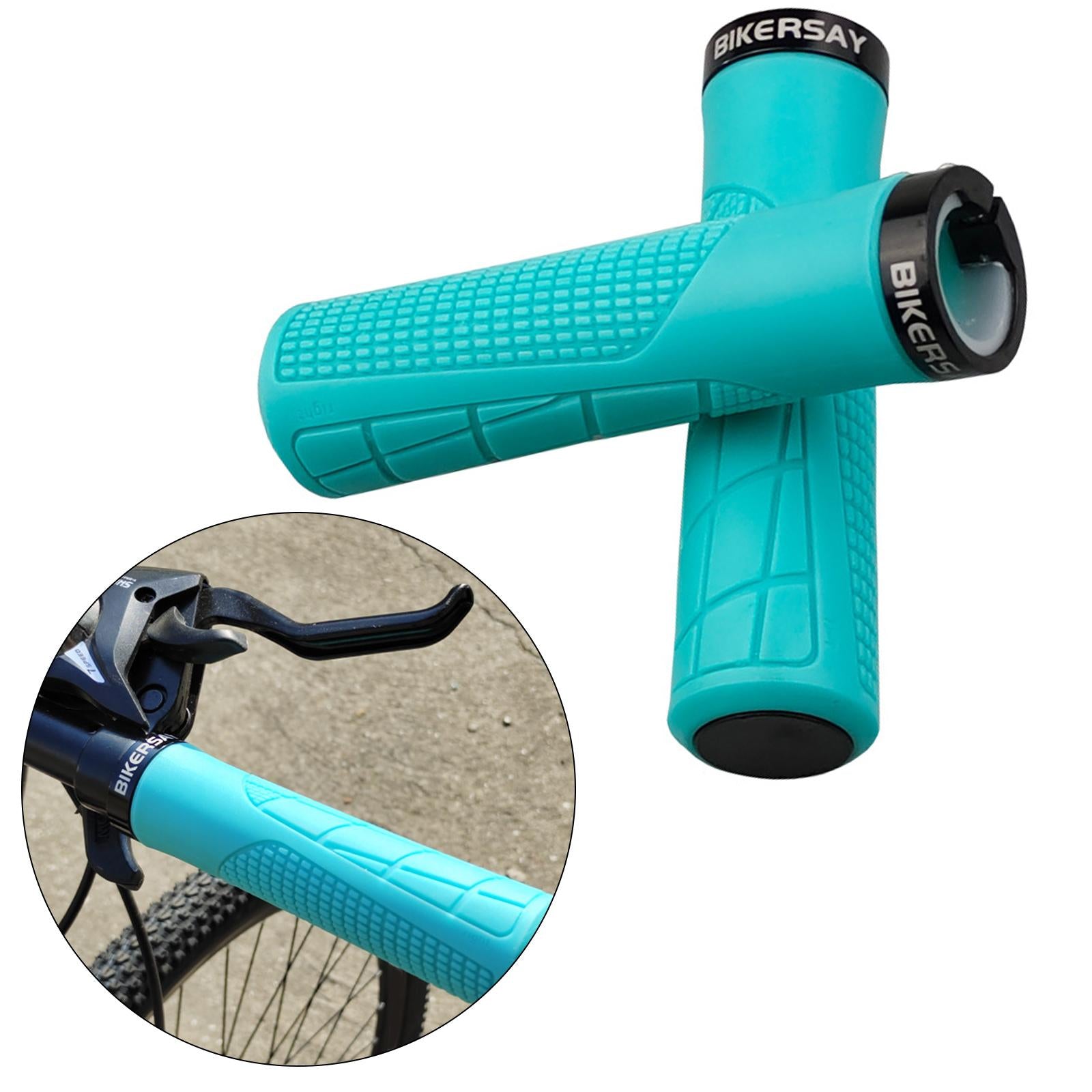 1 Pair Durable Bike Handlebar Grips Anti Slip MTB Cycling Handle Lake Blue