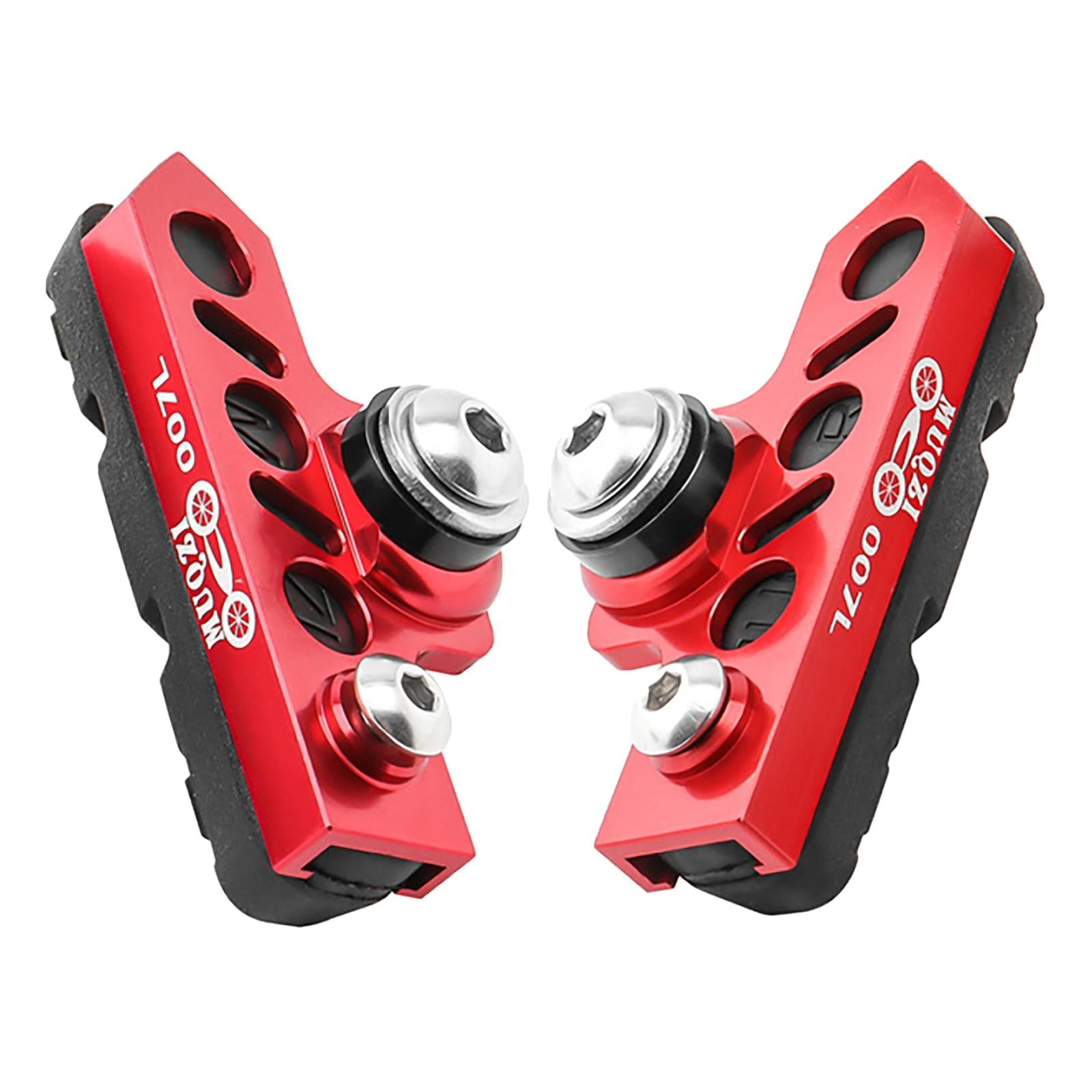 1 Pair Durable Brake Blocks Shoes Drawer Type Bicycle Brake Pads Red Black