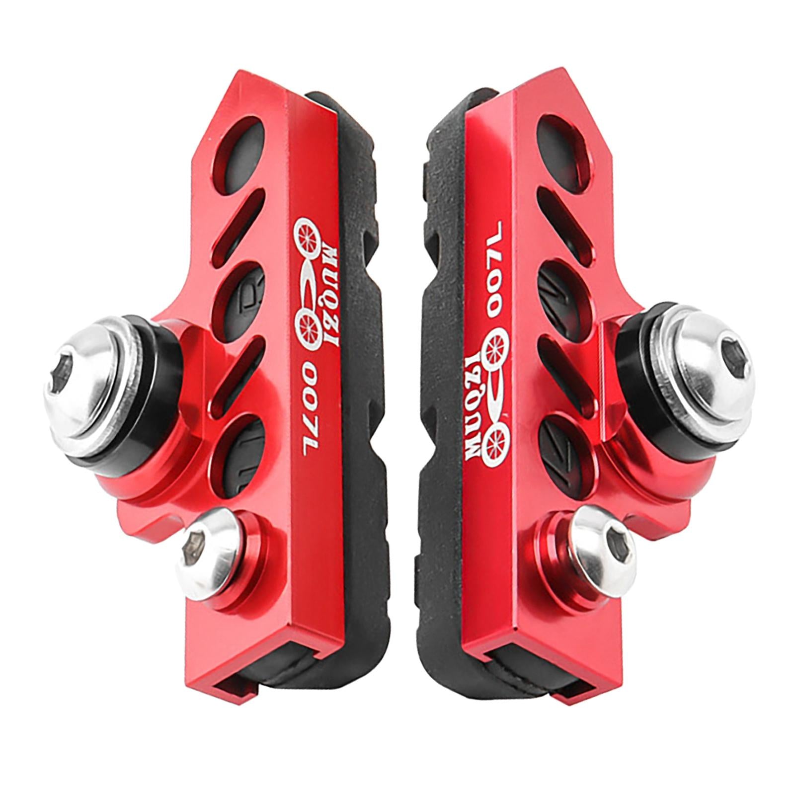 1 Pair Durable Brake Blocks Shoes Drawer Type Bicycle Brake Pads Red Black
