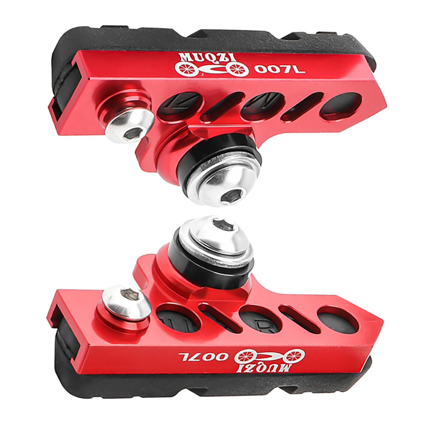 1 Pair Durable Brake Blocks Shoes Drawer Type Bicycle Brake Pads Red Black