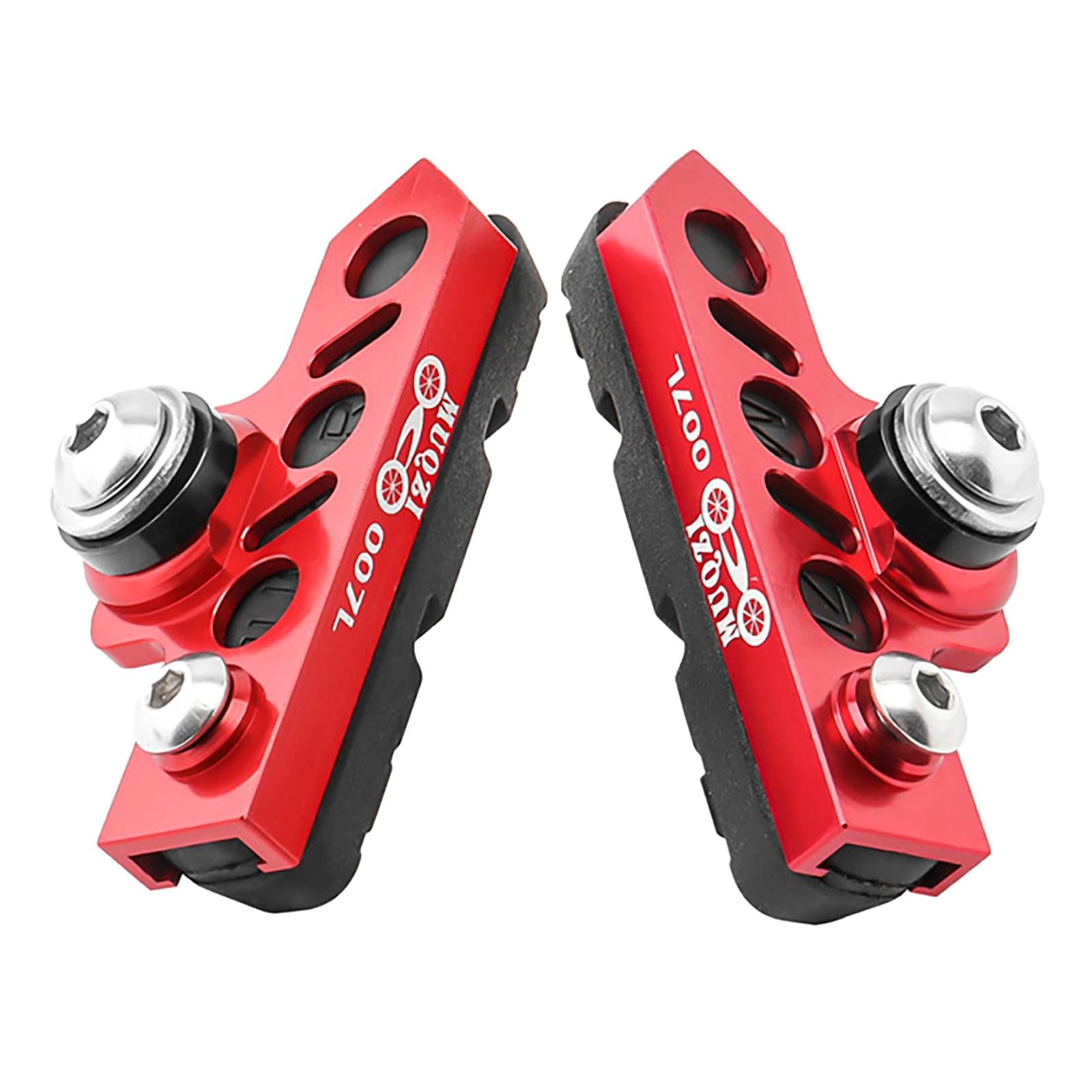 1 Pair Durable Brake Blocks Shoes Drawer Type Bicycle Brake Pads Red Black
