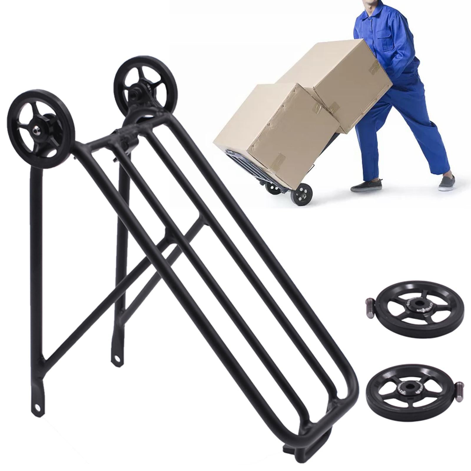 1PC Bike Rear Rack W/ Easy Wheel Folding Shelf Accs Ultralight Durable Black