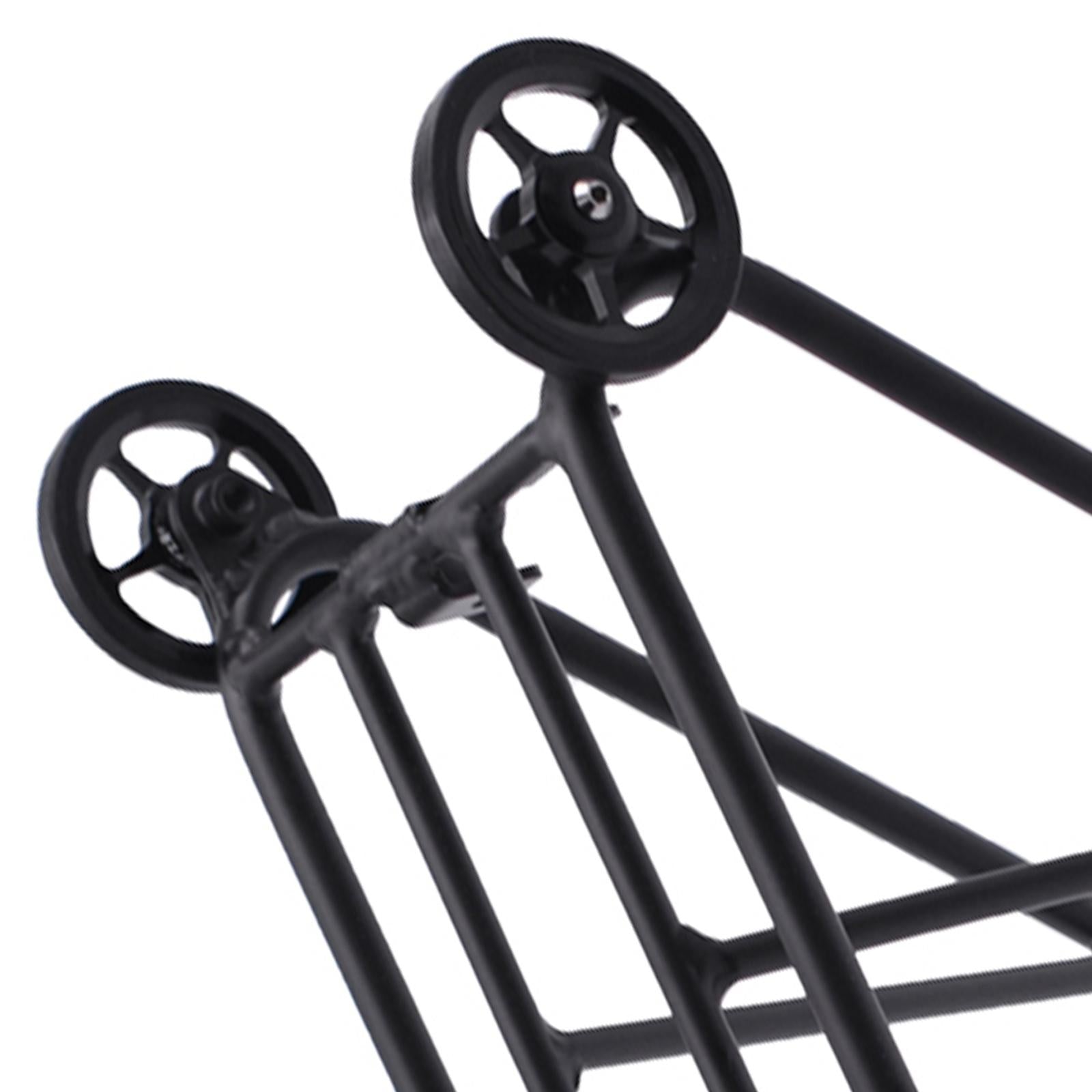 1PC Bike Rear Rack W/ Easy Wheel Folding Shelf Accs Ultralight Durable Black